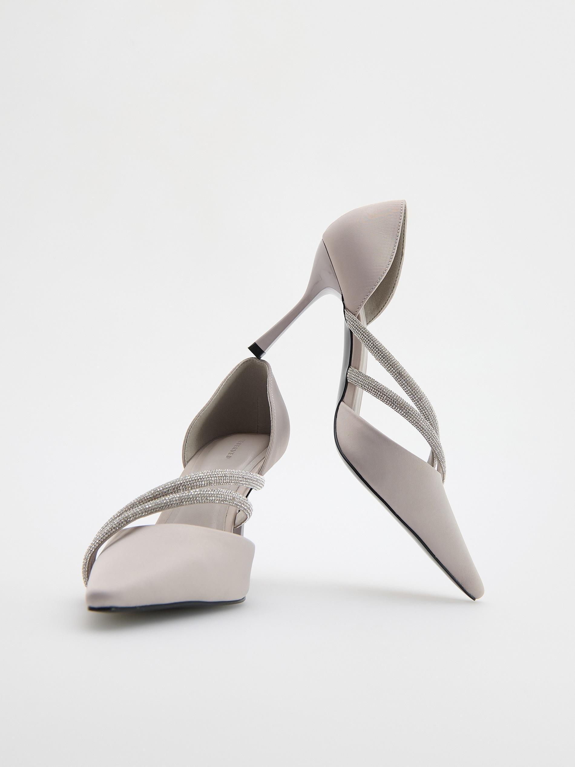 Grey High-Heeled Pumps, Light grey, large image number 6
