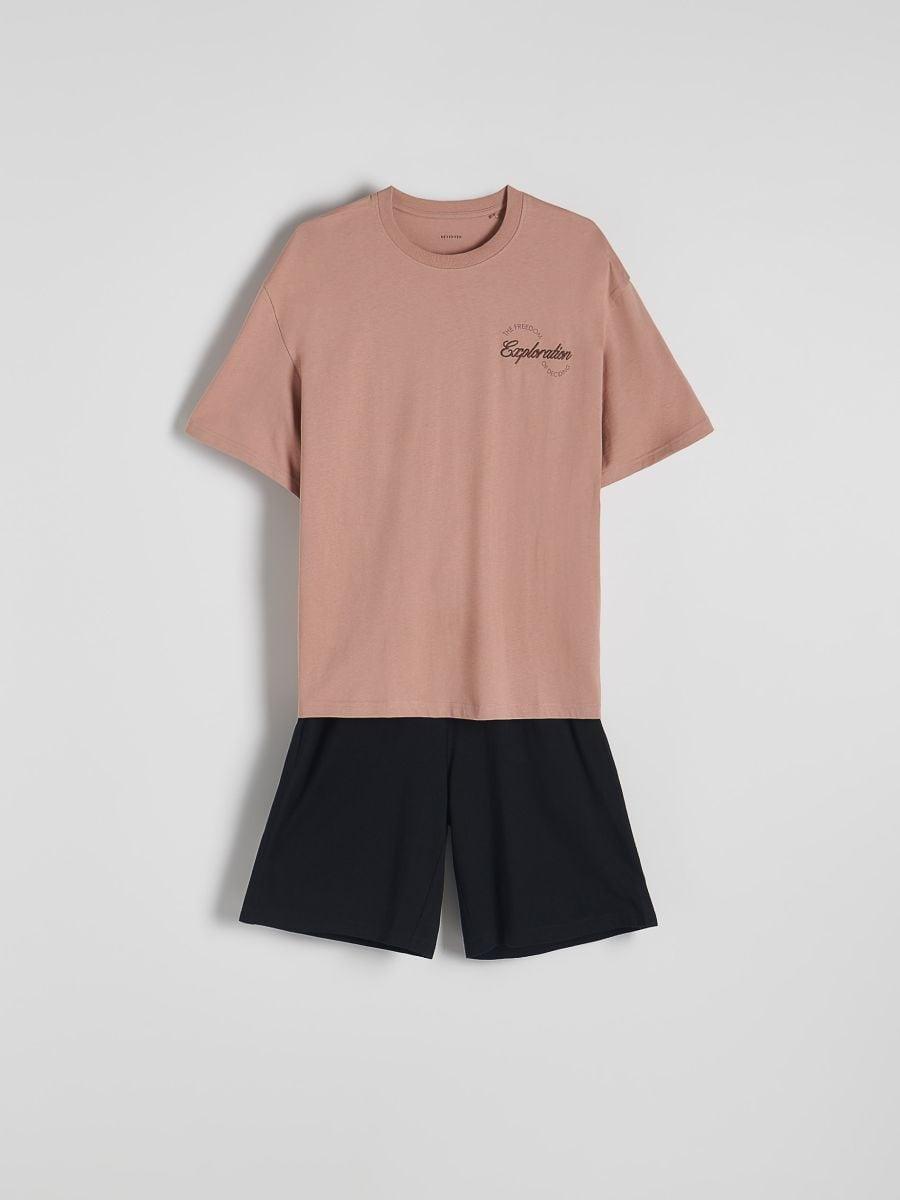 Pink Two-Piece Pajamas With Embroidery, , large image number 0