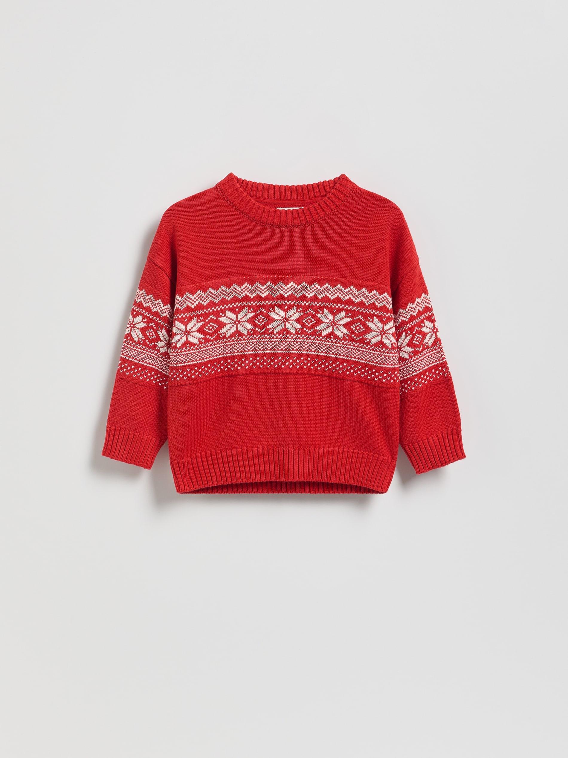 Red Patterned Jumper, Red, medium