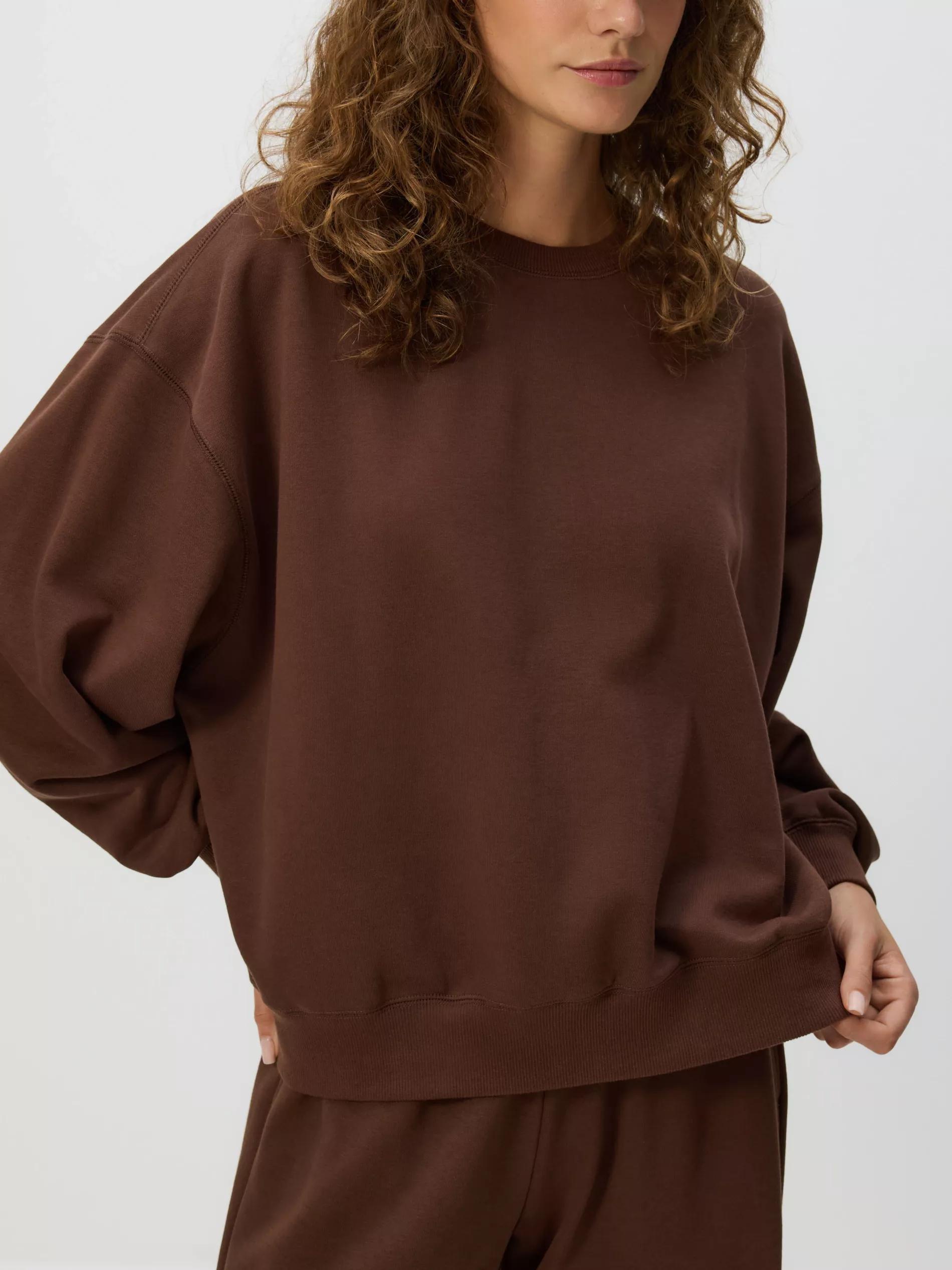 Brown Cotton Sweatshirt, , large image number 0