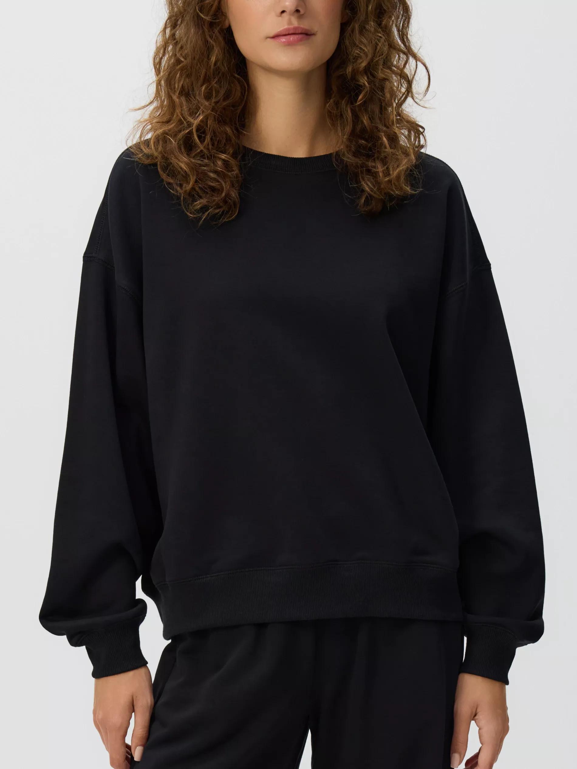 Black Cotton Sweatshirt, , large image number 1