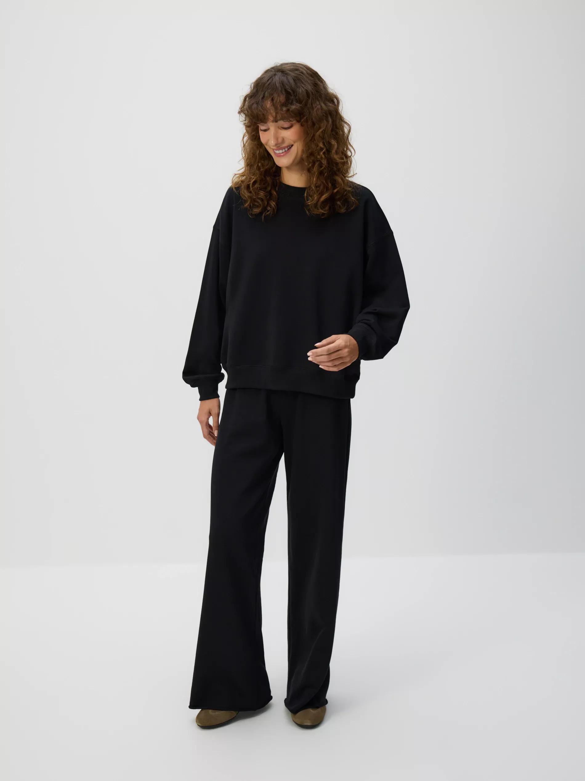 BLACK Cotton sweatshirt, Black, medium