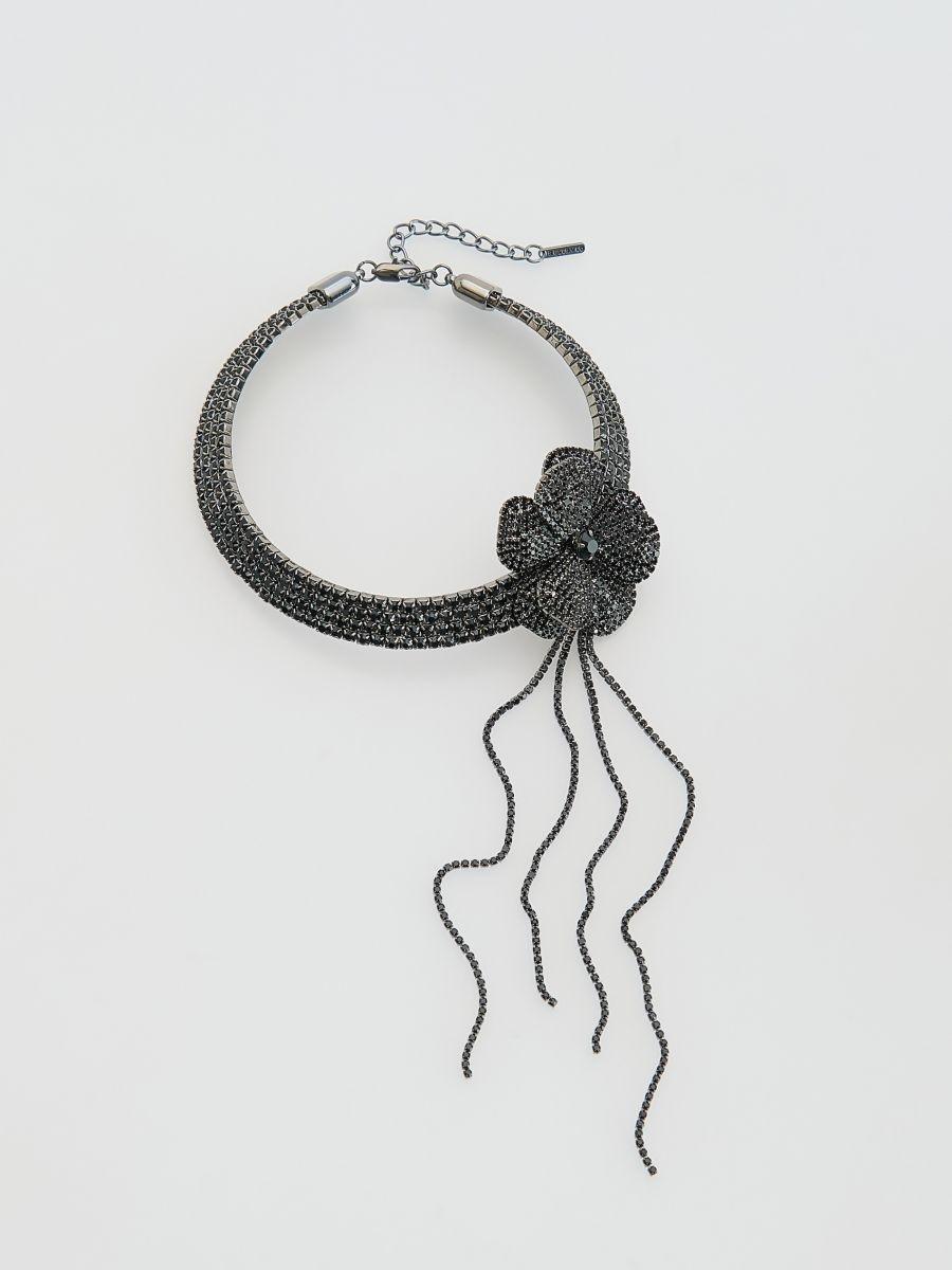 Black Choker Necklace, Black, large image number 1