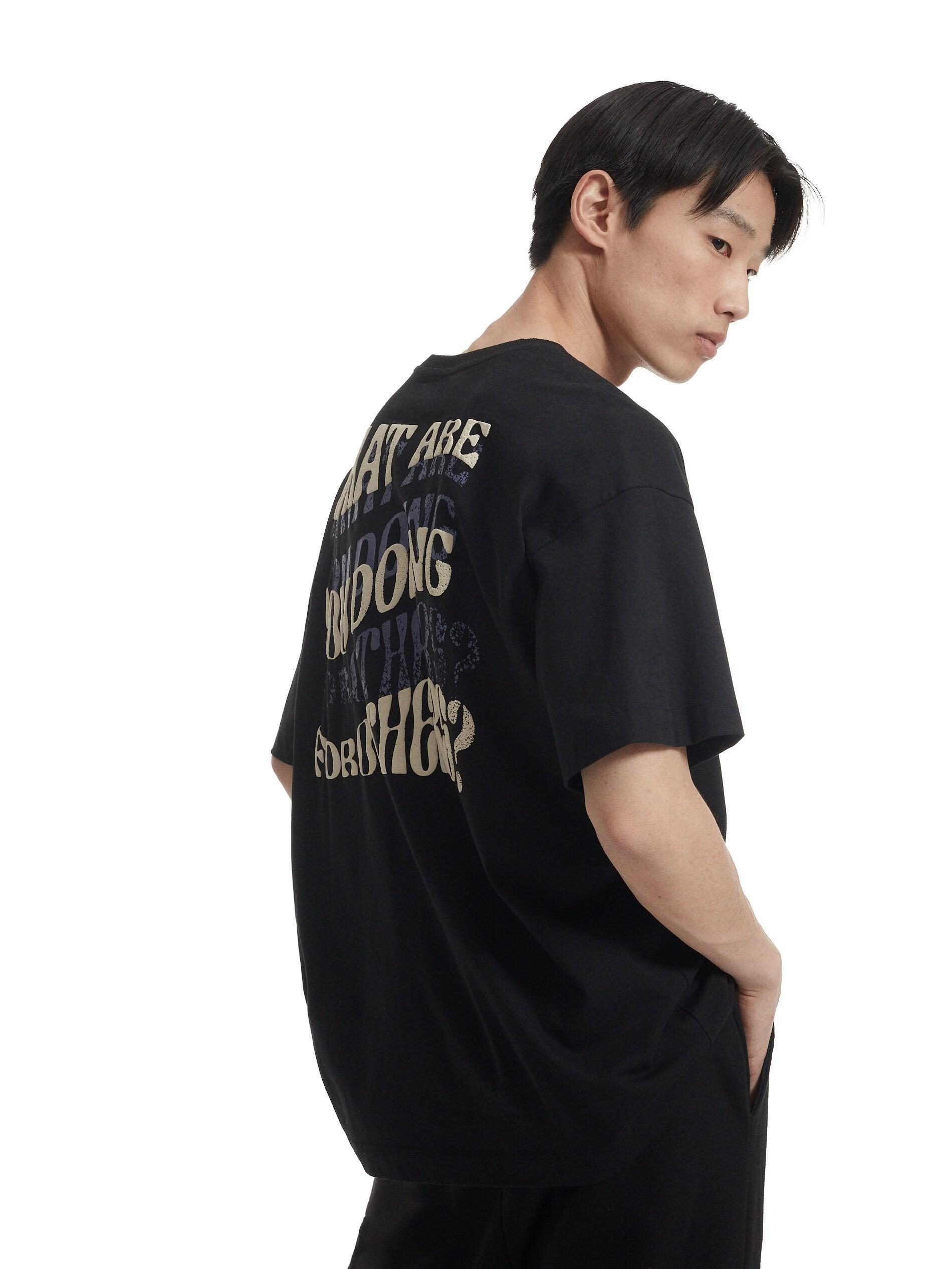 Black Printed T-shirt, , large image number 1