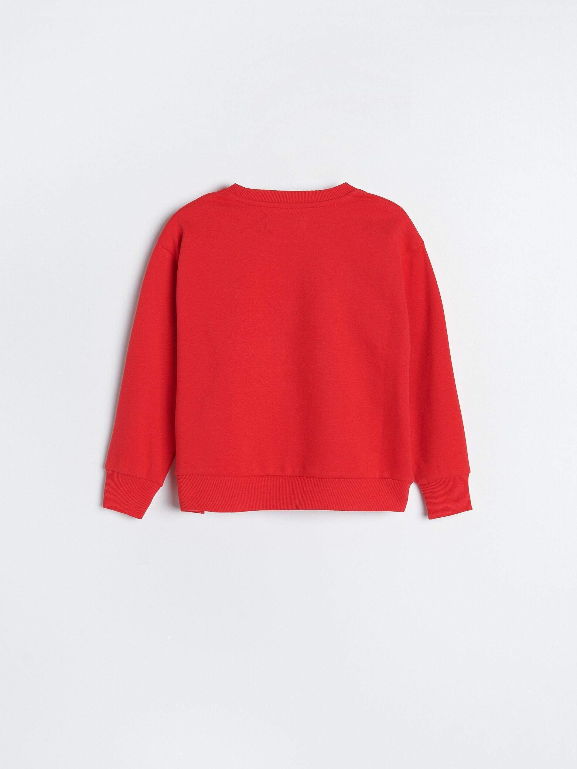 Red Sweatshirt With A Festive Application, Kids Girl, , large image number 2