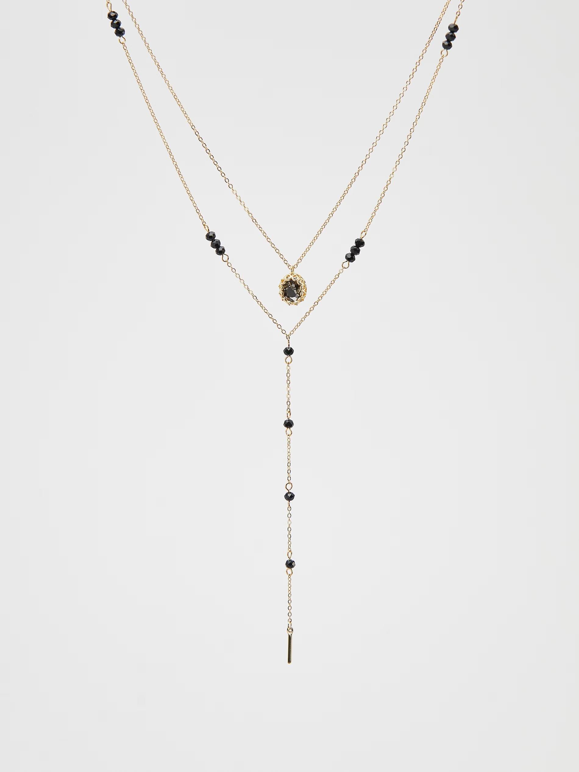 Golden With Stones Necklace, , large image number 0