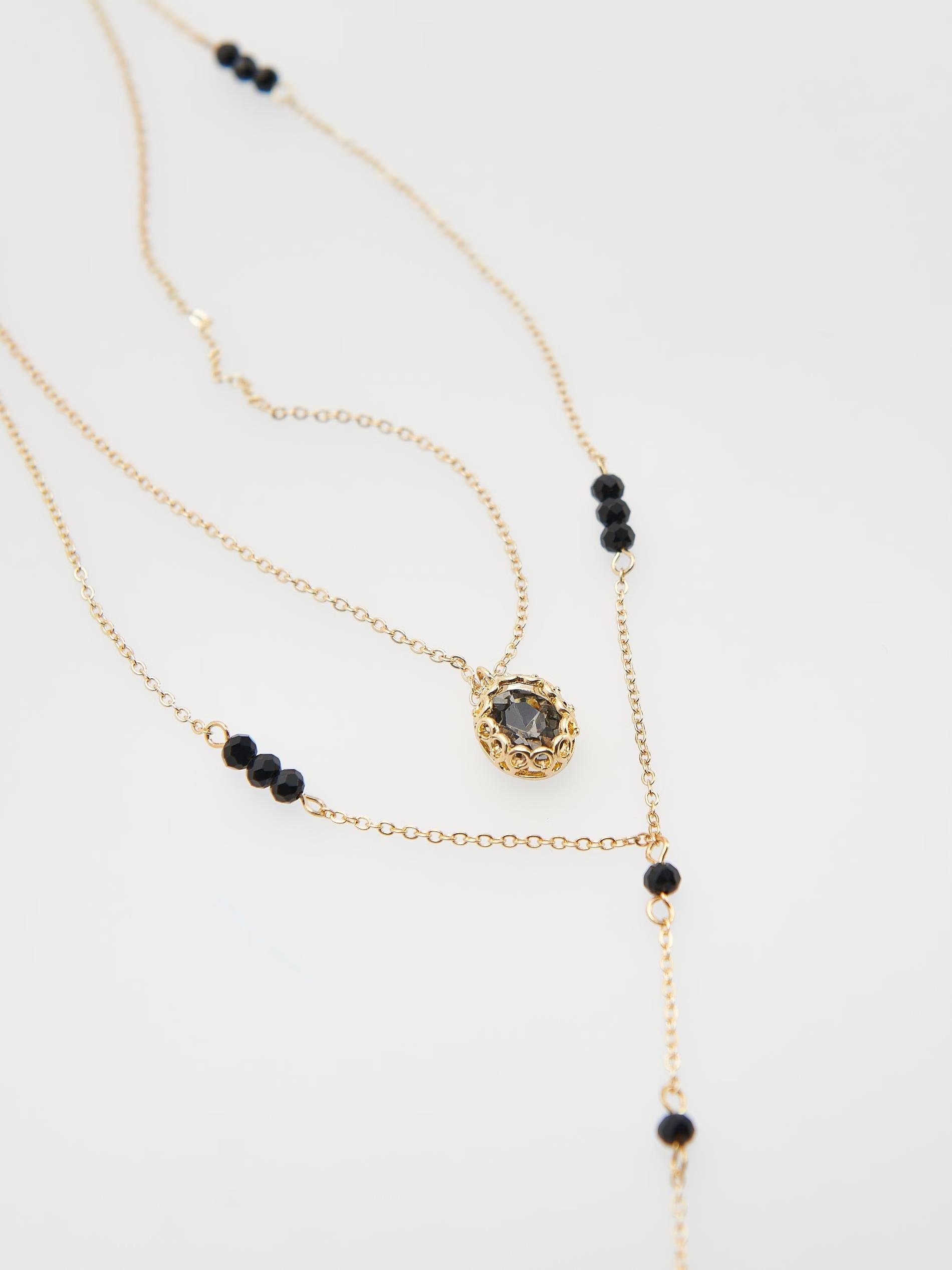 Golden With Stones Necklace, , large image number 5