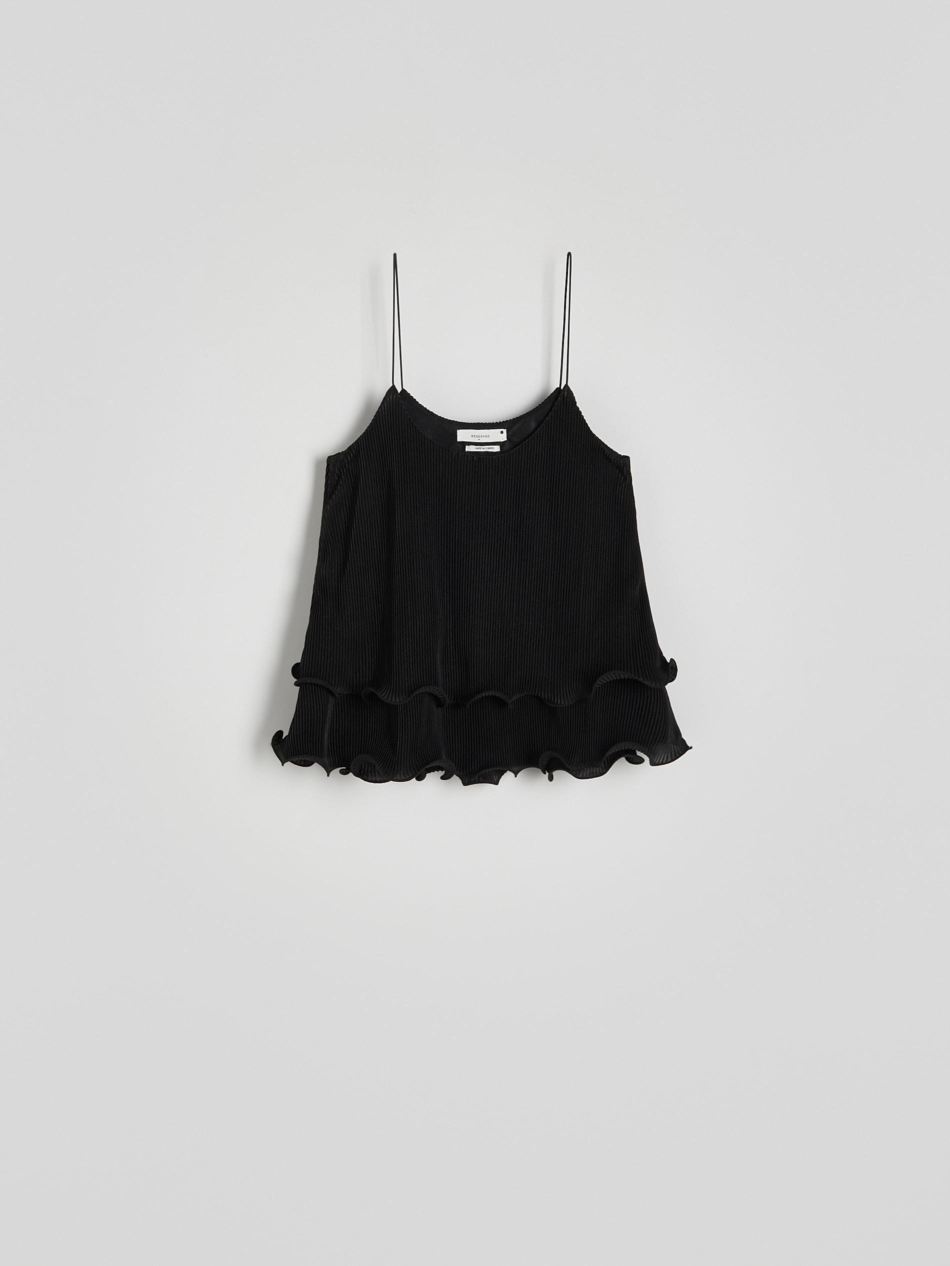 Black Pleated Crop Top, , large image number 4