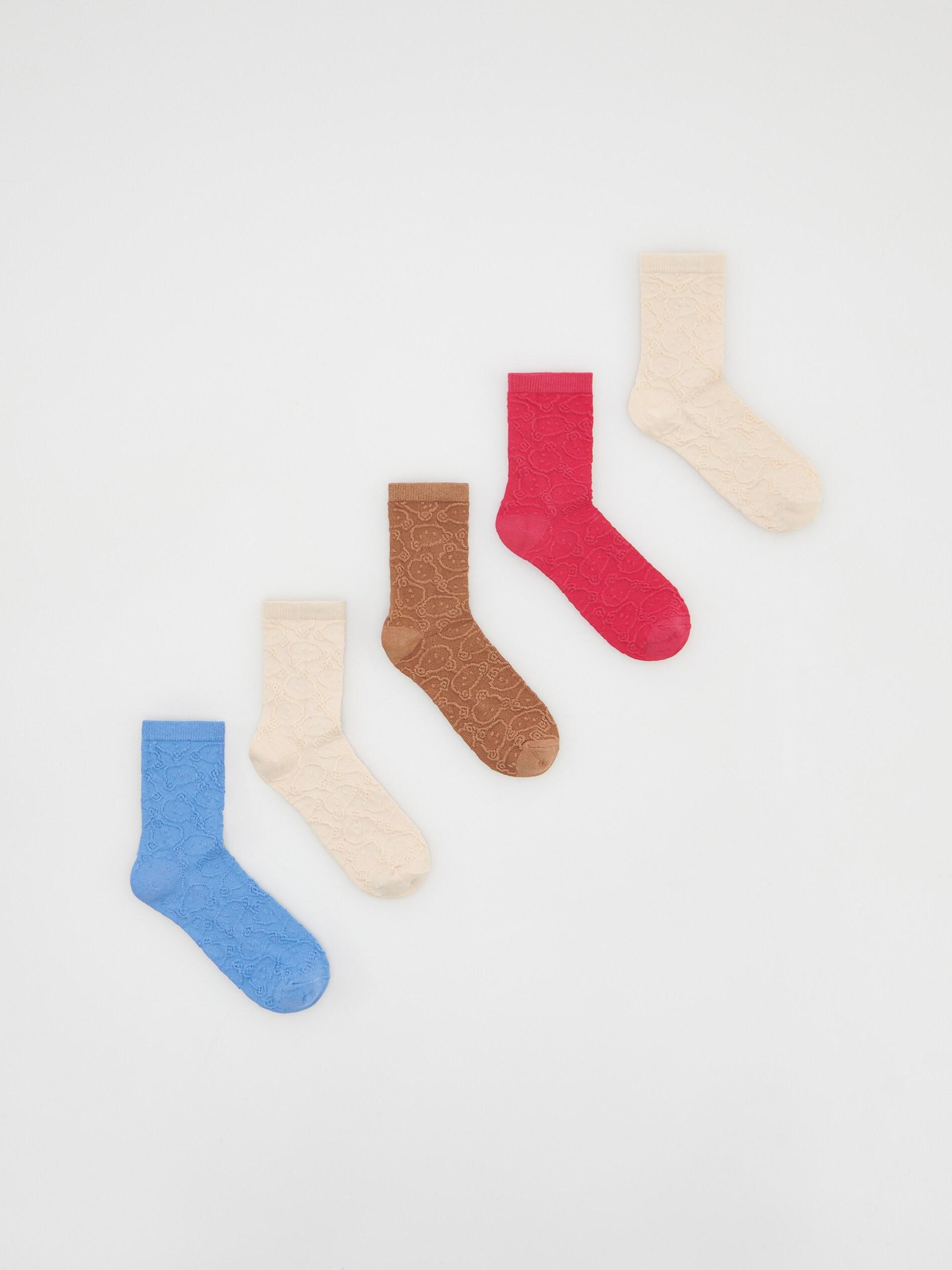 Multicolour Patterned Cotton Rich Socks, Set Of 5, , large image number 0