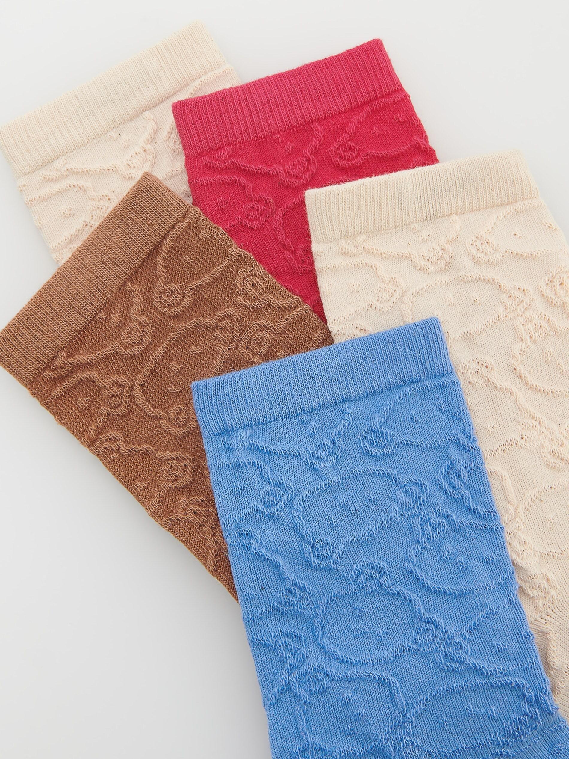 Multicolour Patterned Cotton Rich Socks, Set Of 5, , large image number 1