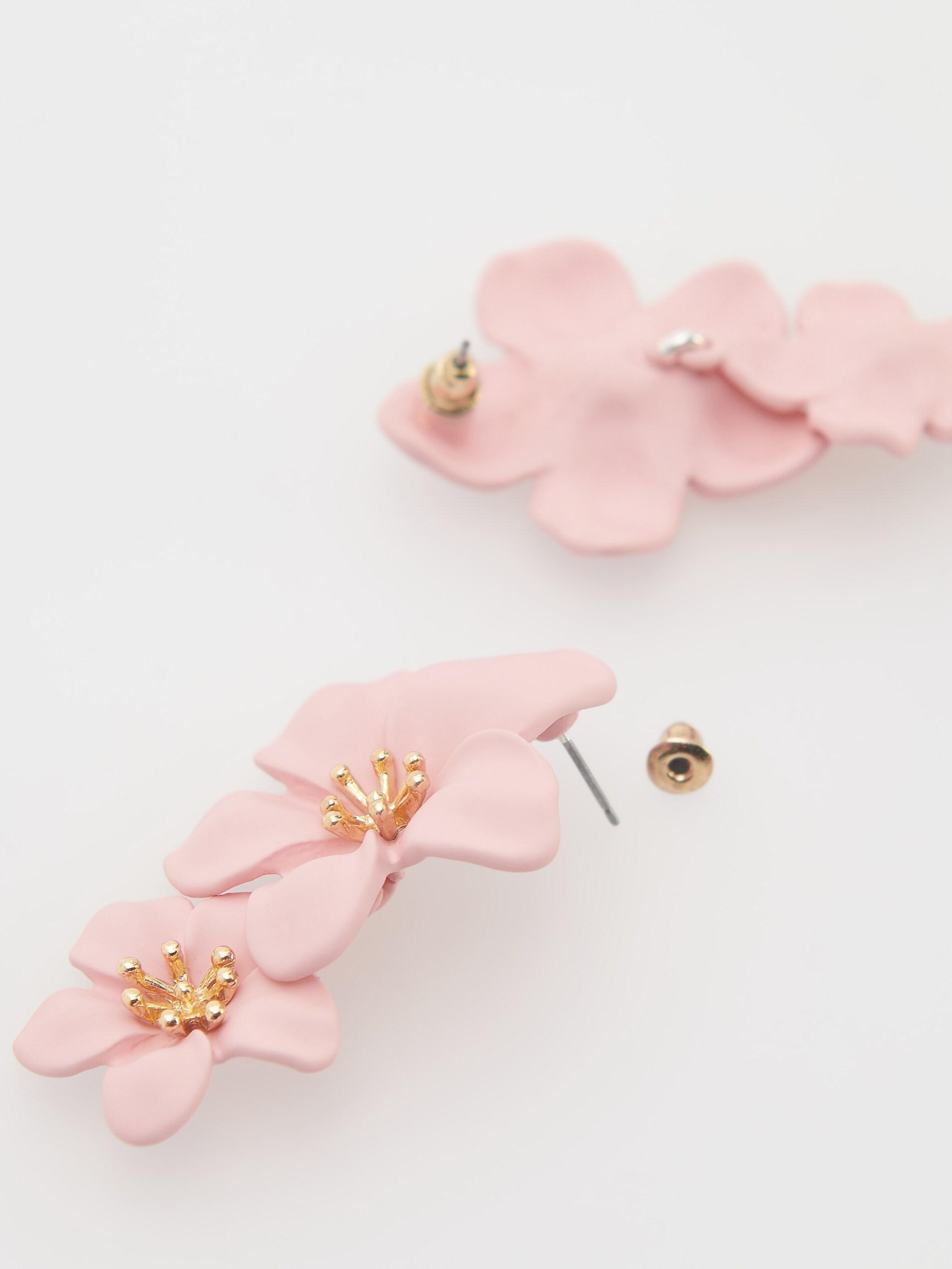 Pink Flower Earrings, , large image number 1