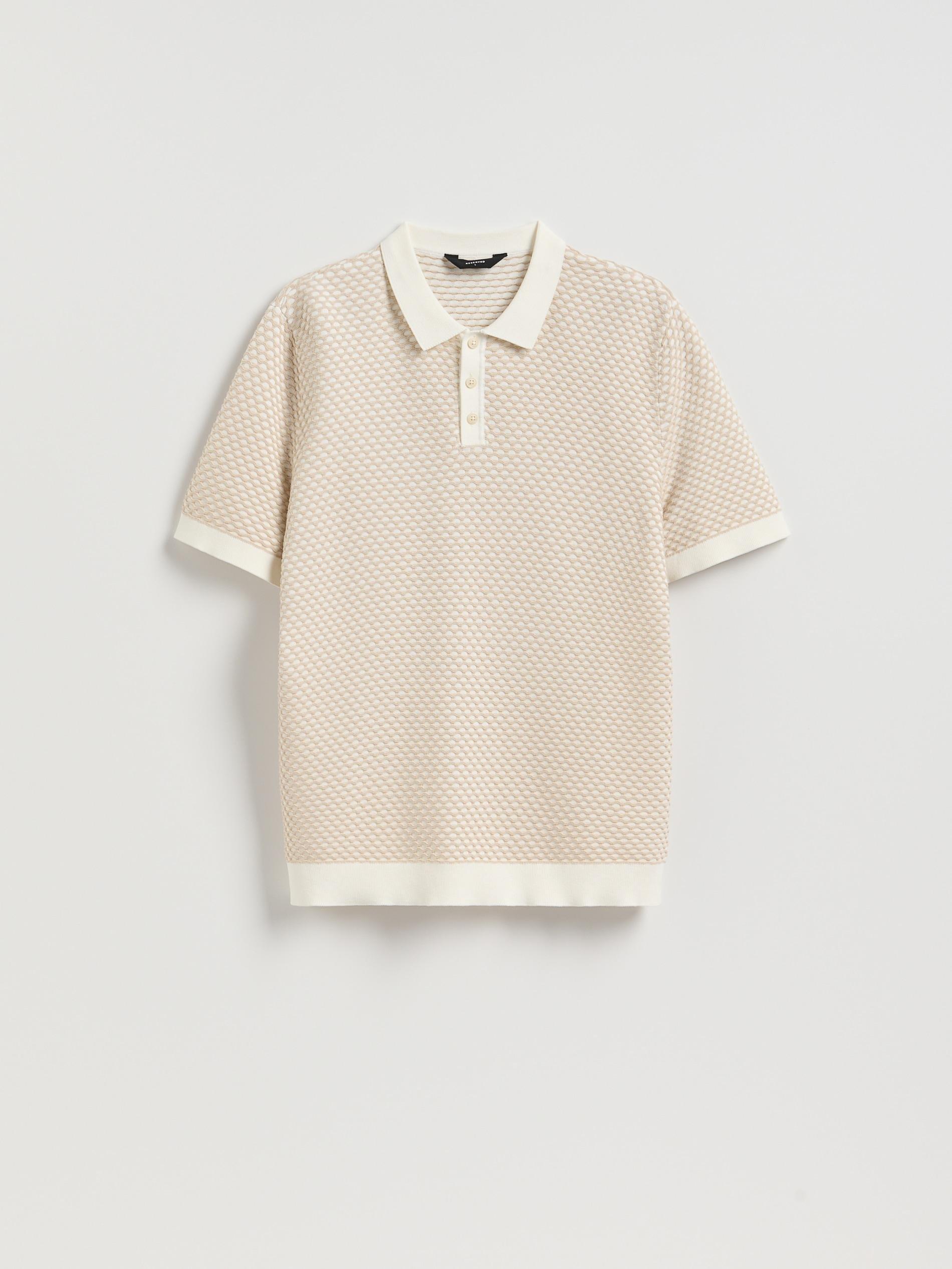 Beige Cotton Rich Polo Jumper, Beige, large image number 3