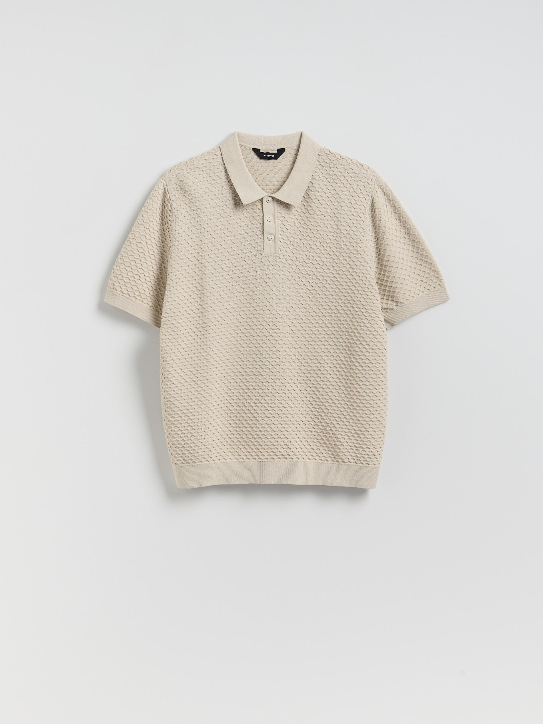 كنزة غني بالقطن بولو بيج, Beige, large image number 3