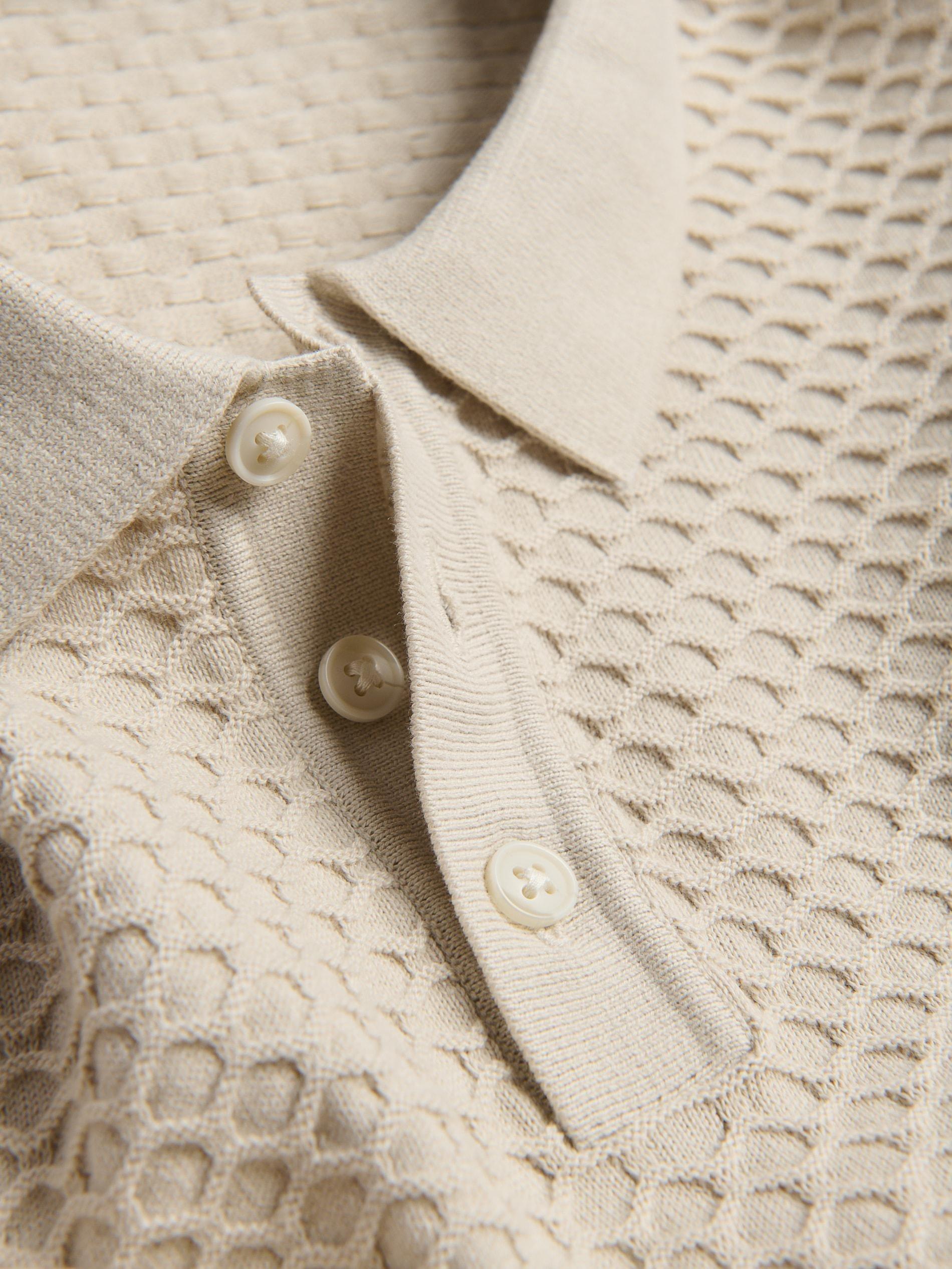 كنزة غني بالقطن بولو بيج, Beige, large image number 4