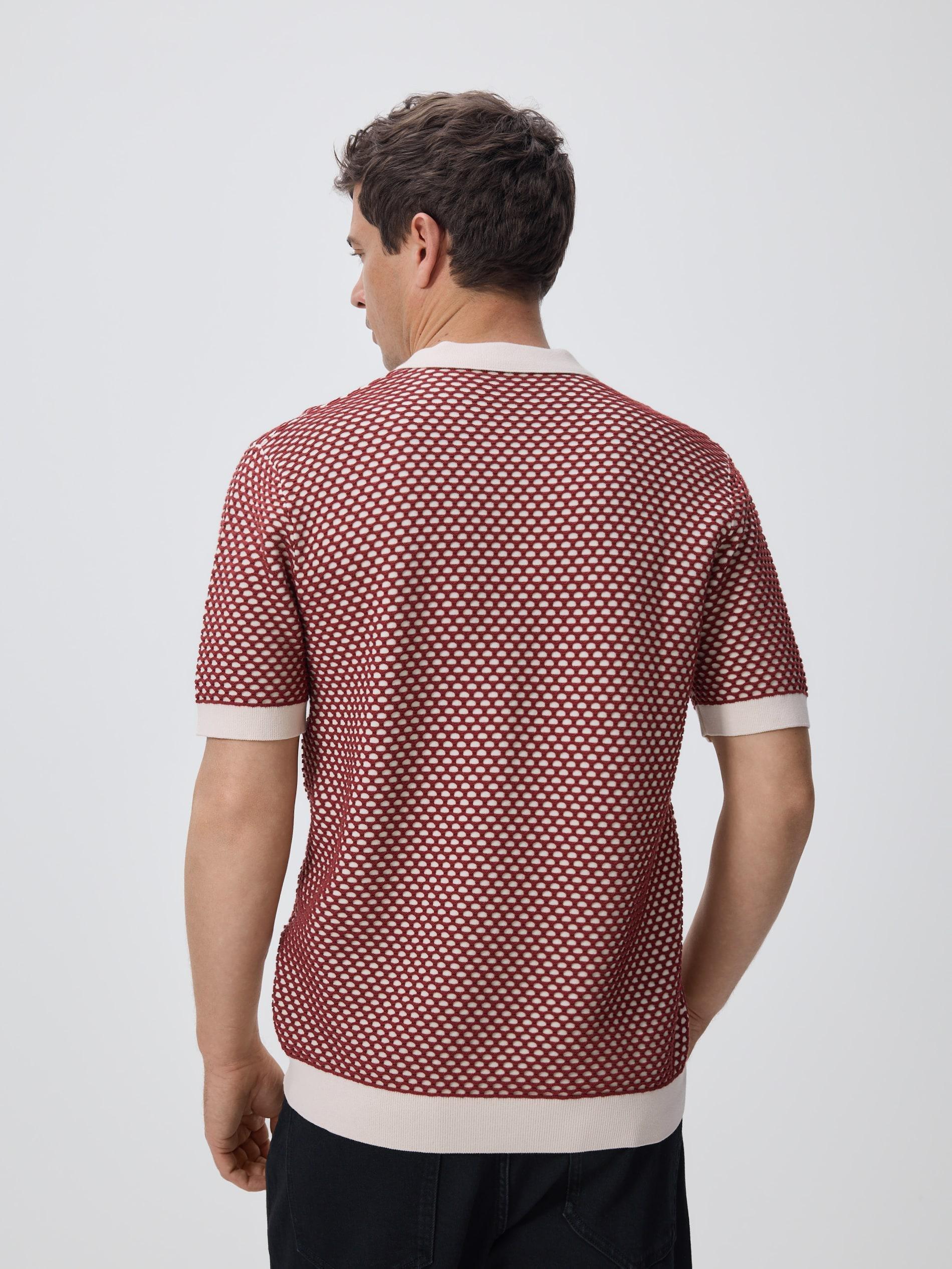 Red Cotton Rich Polo Jumper, 7401_33P, large image number 2