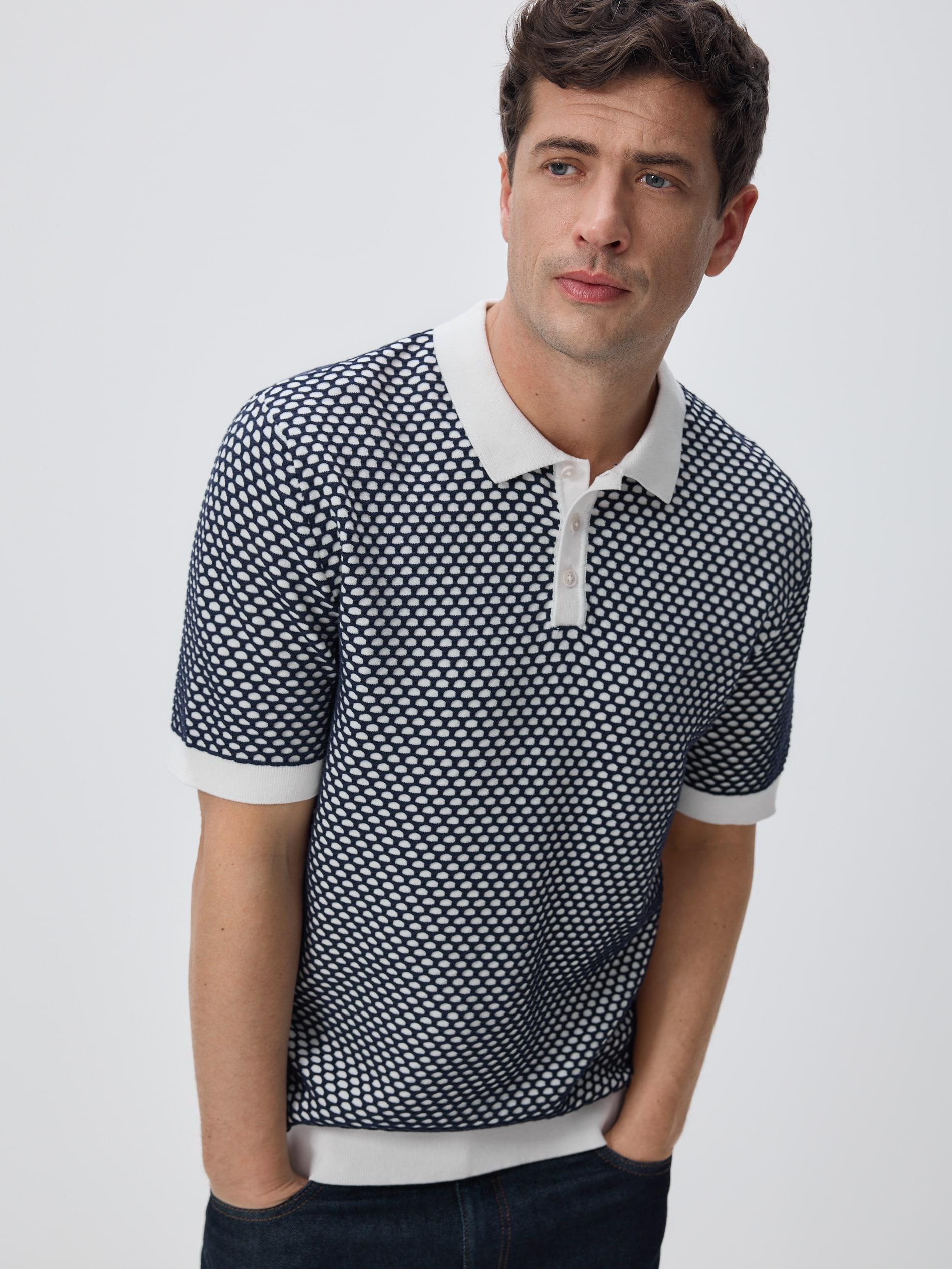 Navy Cotton Rich Polo Jumper, Navy, large image number 2