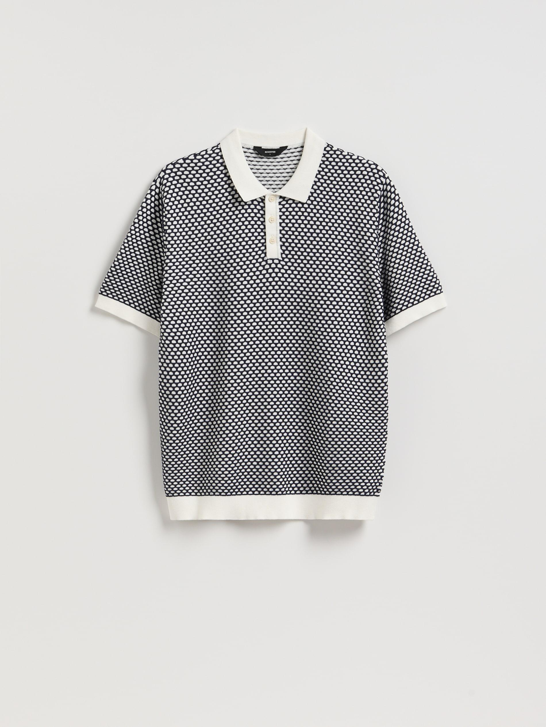 Navy Cotton Rich Polo Jumper, Navy, large image number 4