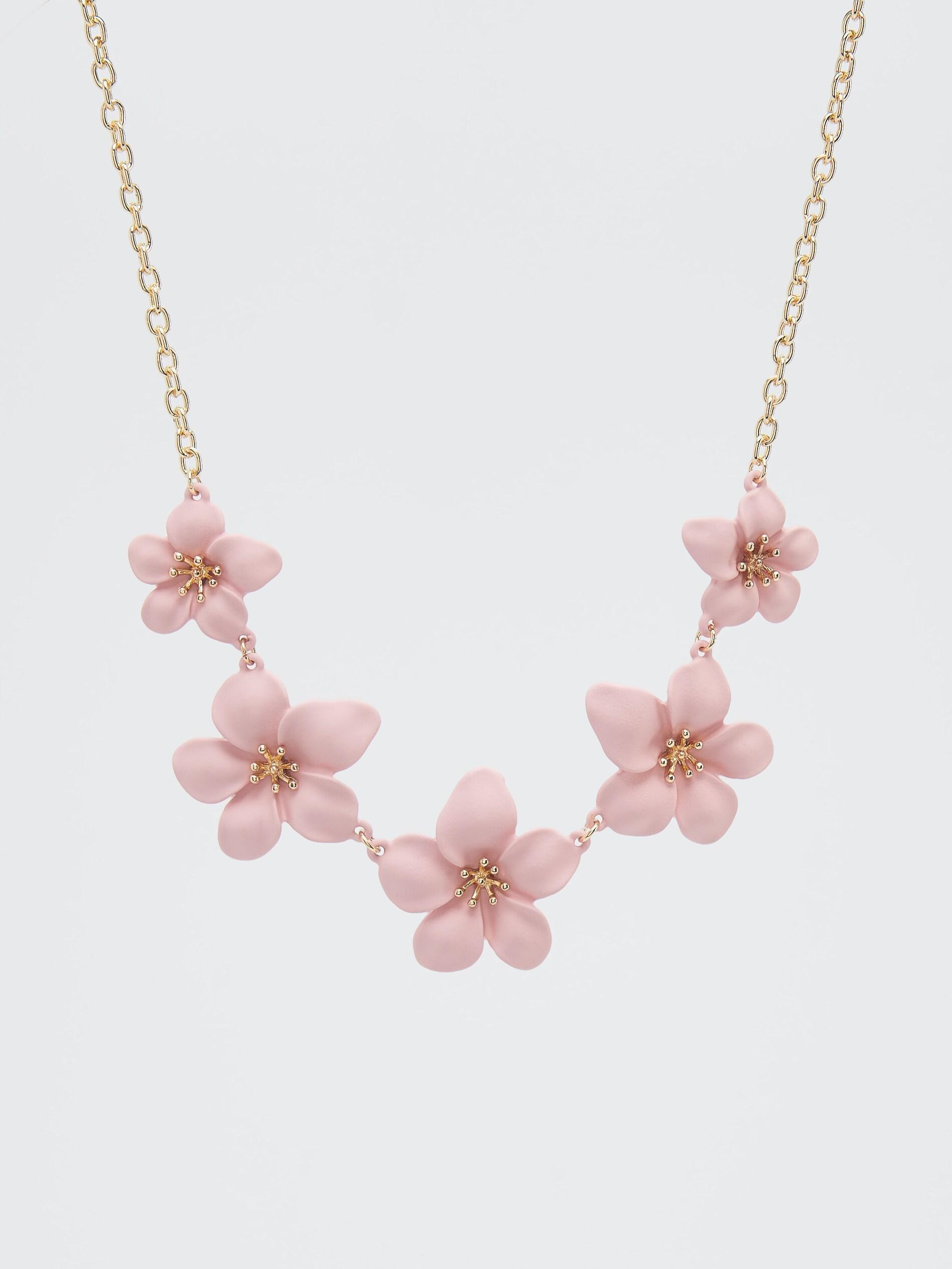 Reserved - Pink Flower Necklace