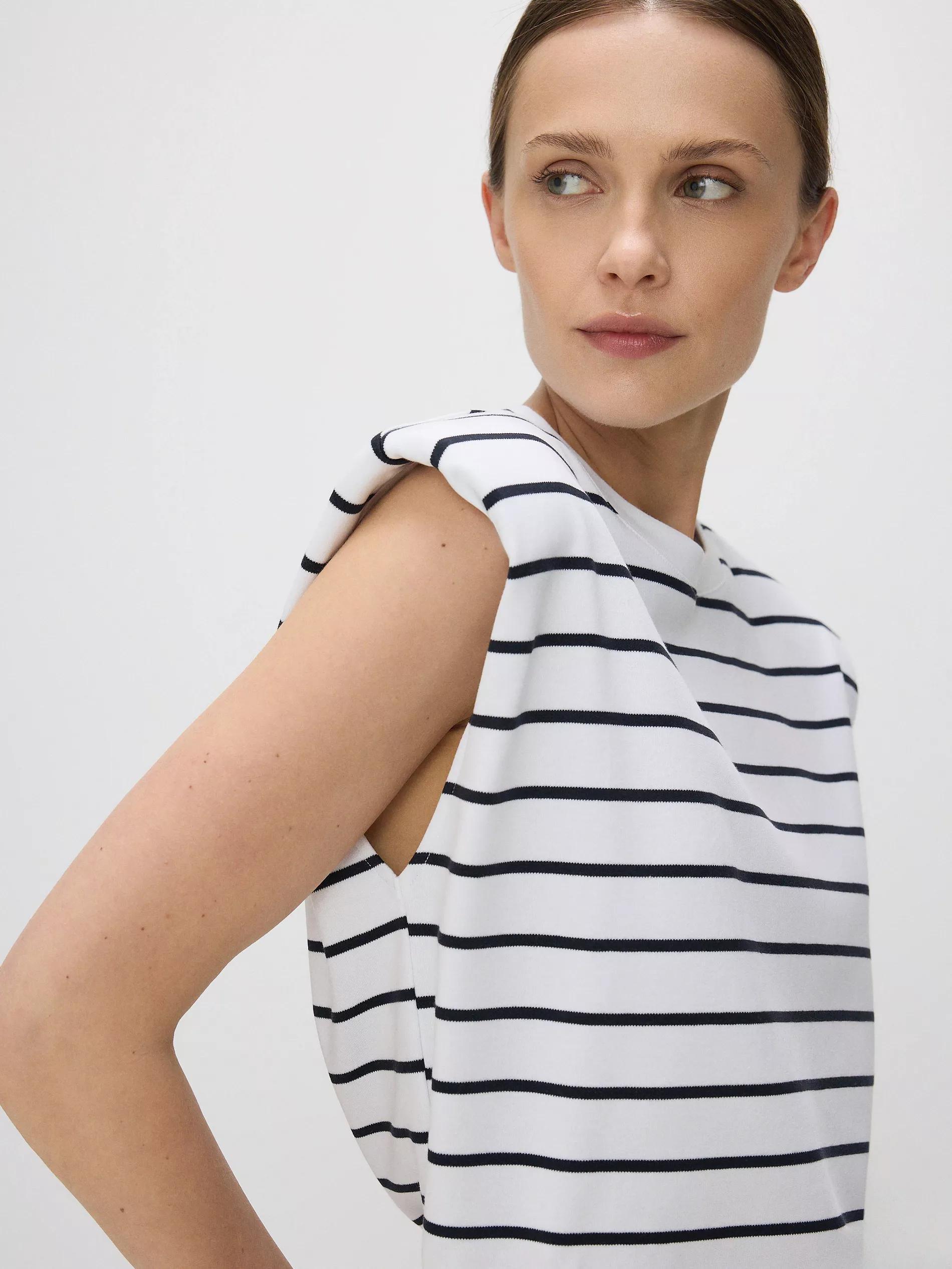 multicolor Padded shoulder T-shirt, , large image number 2