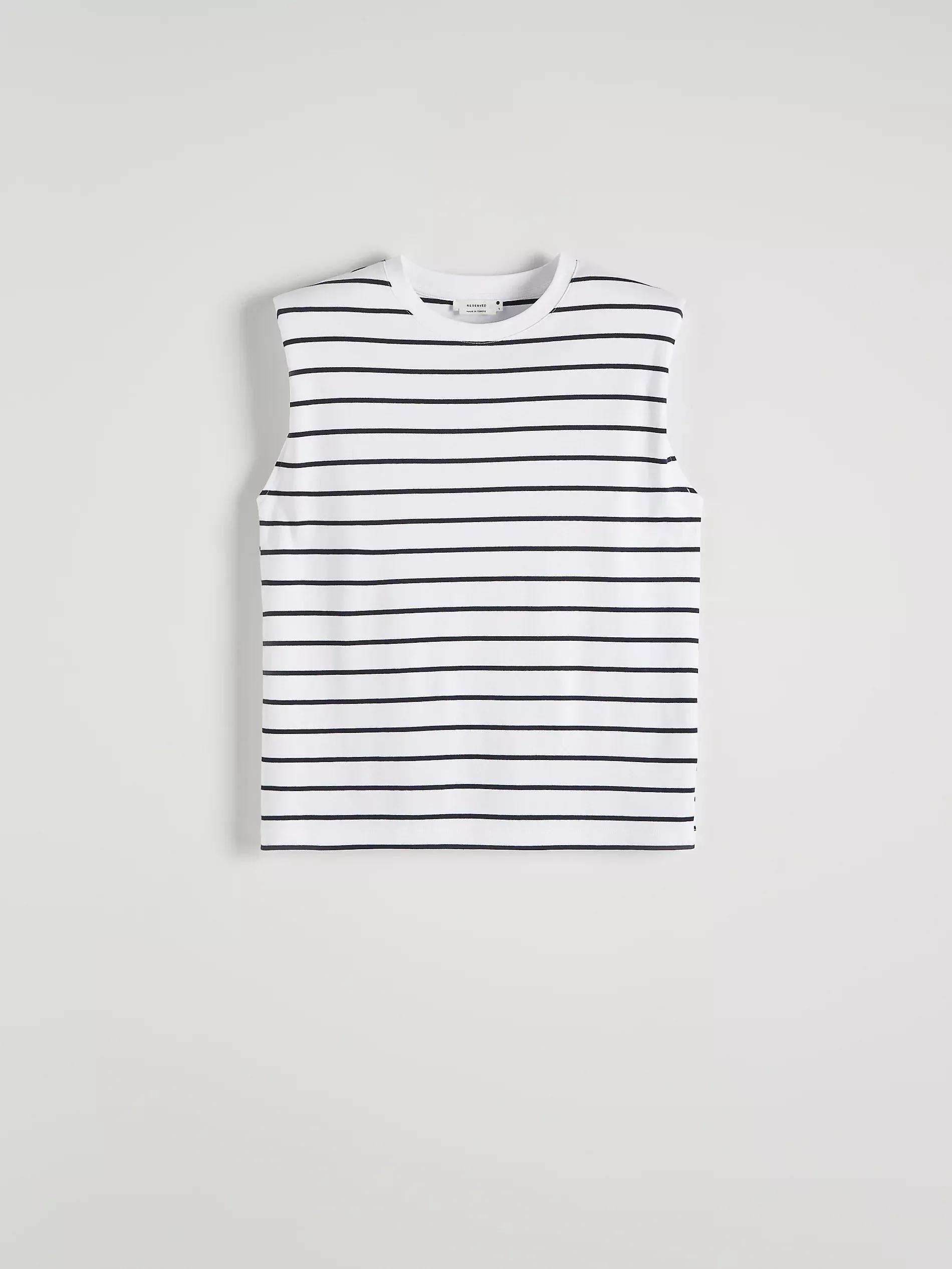 multicolor Padded shoulder T-shirt, , large image number 3