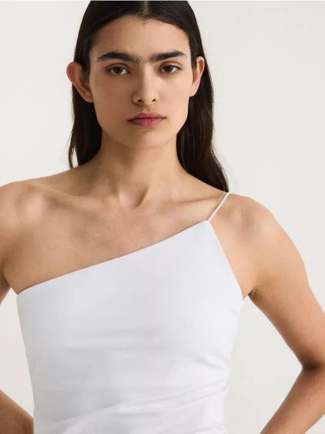 White Asymmetrical Top, , large image number 0