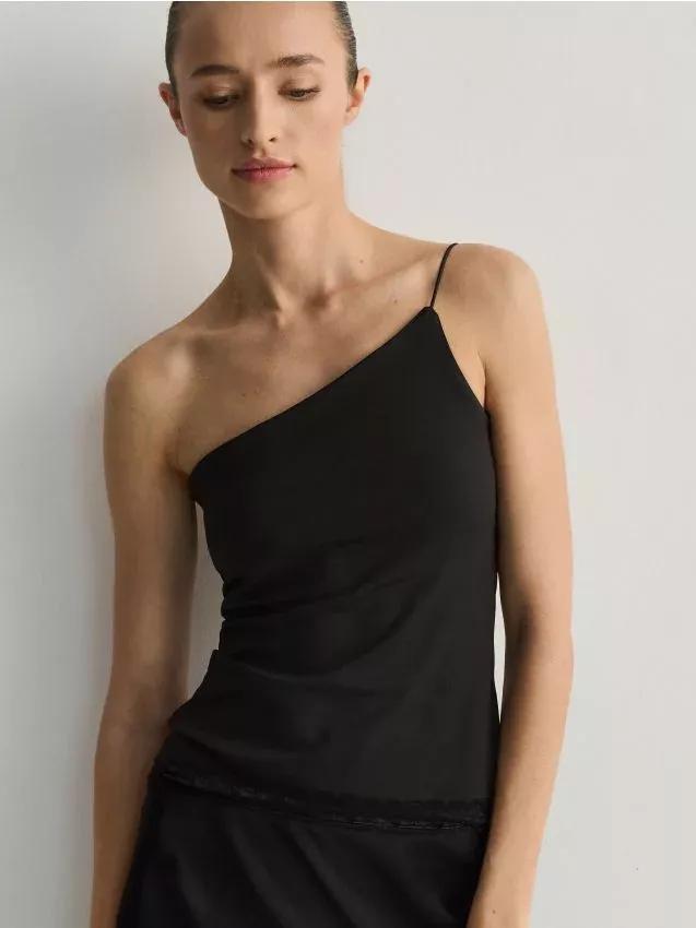 Black Asymmetrical Top, , large image number 0