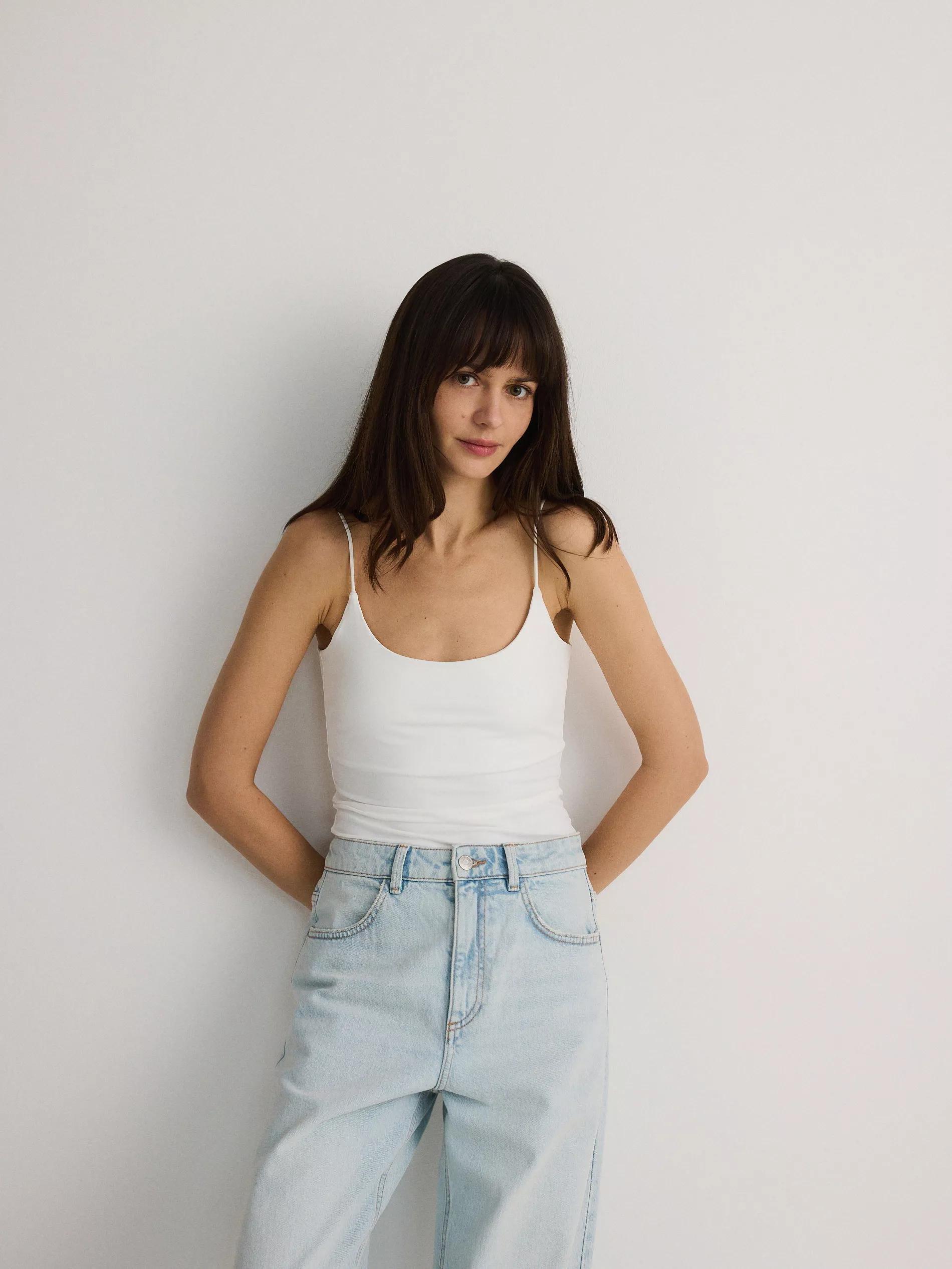 White Casual Tank Top, , large image number 7