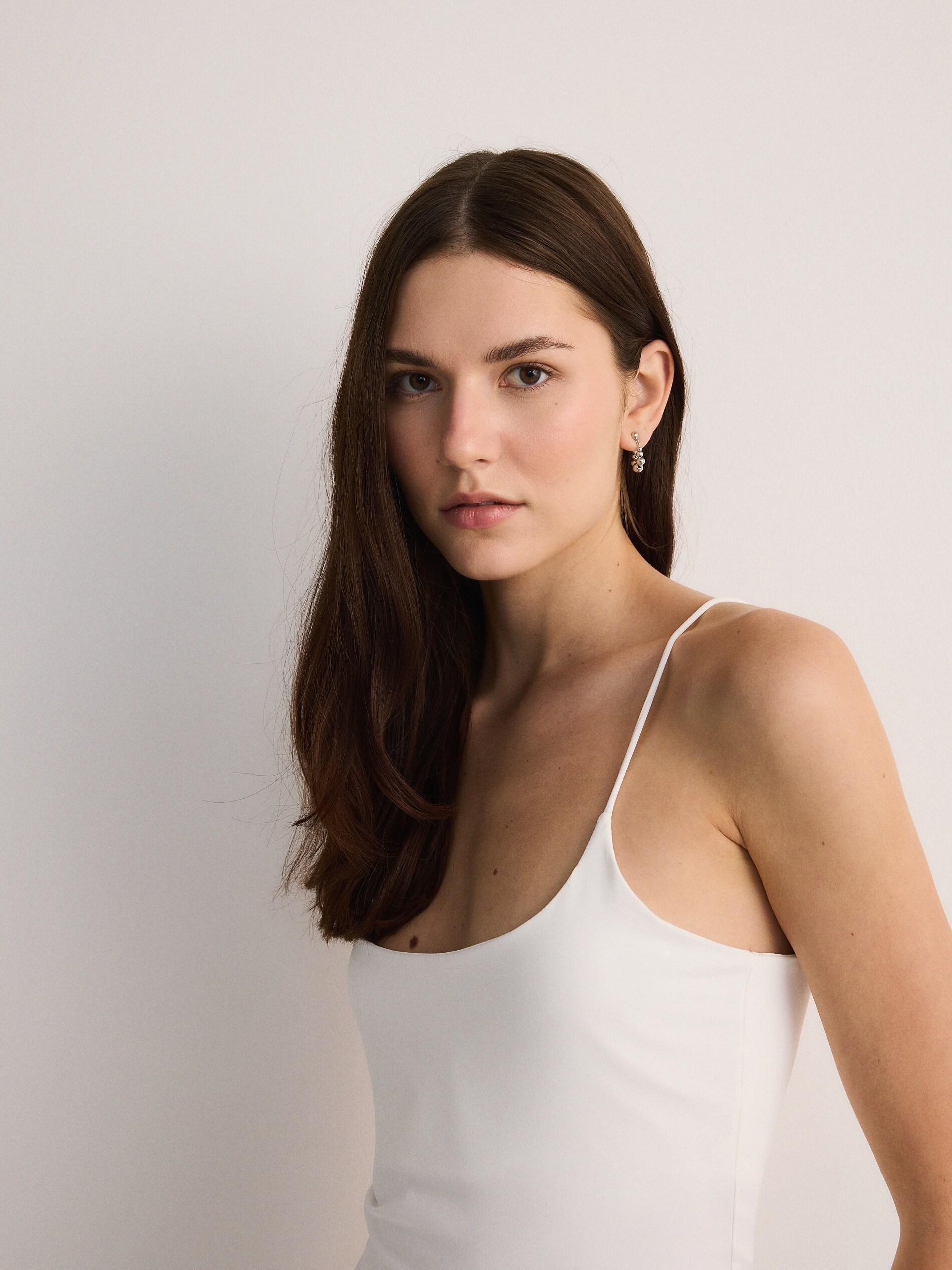 White Casual Tank Top, , large image number 8