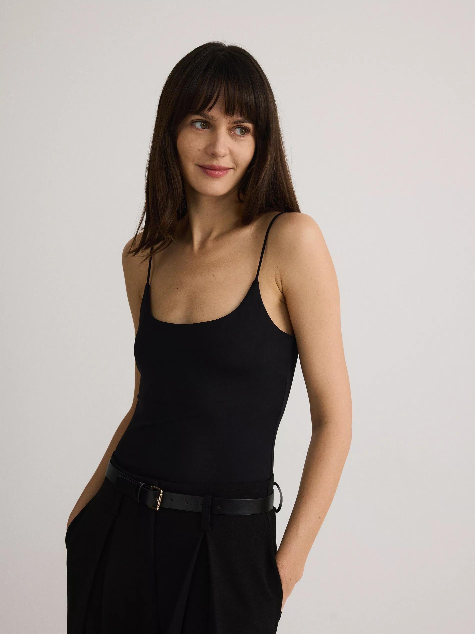Black Casual Tank Top, , large image number 0