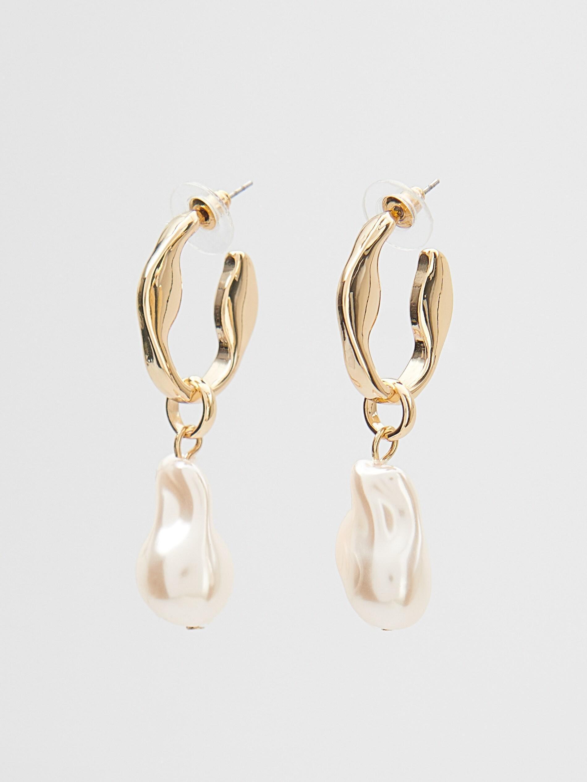 Golden Earrings With Pendant, , large image number 0