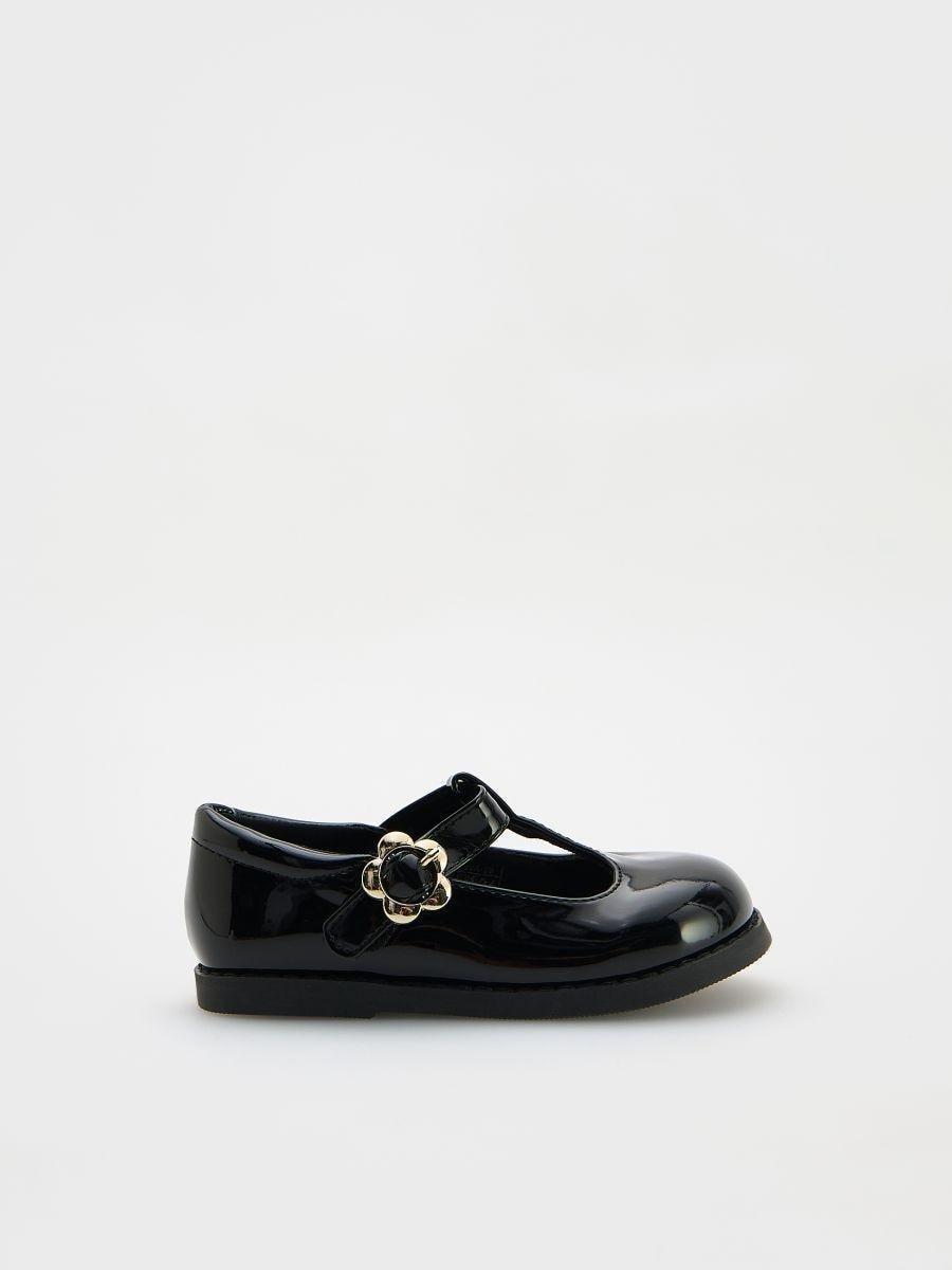 Black Loafer Shoes, Kids Girl, Black, large image number 1