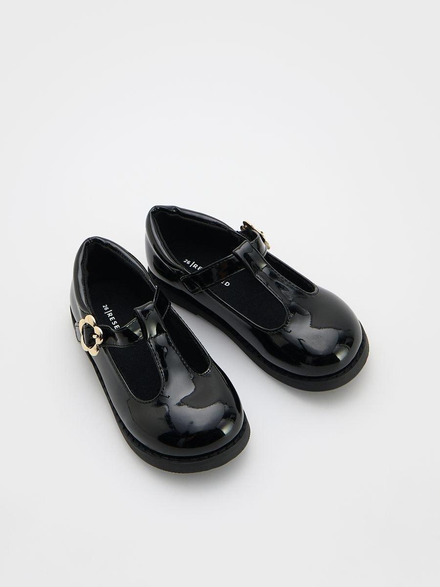 Black Loafer Shoes, Kids Girl, Black, large image number 2