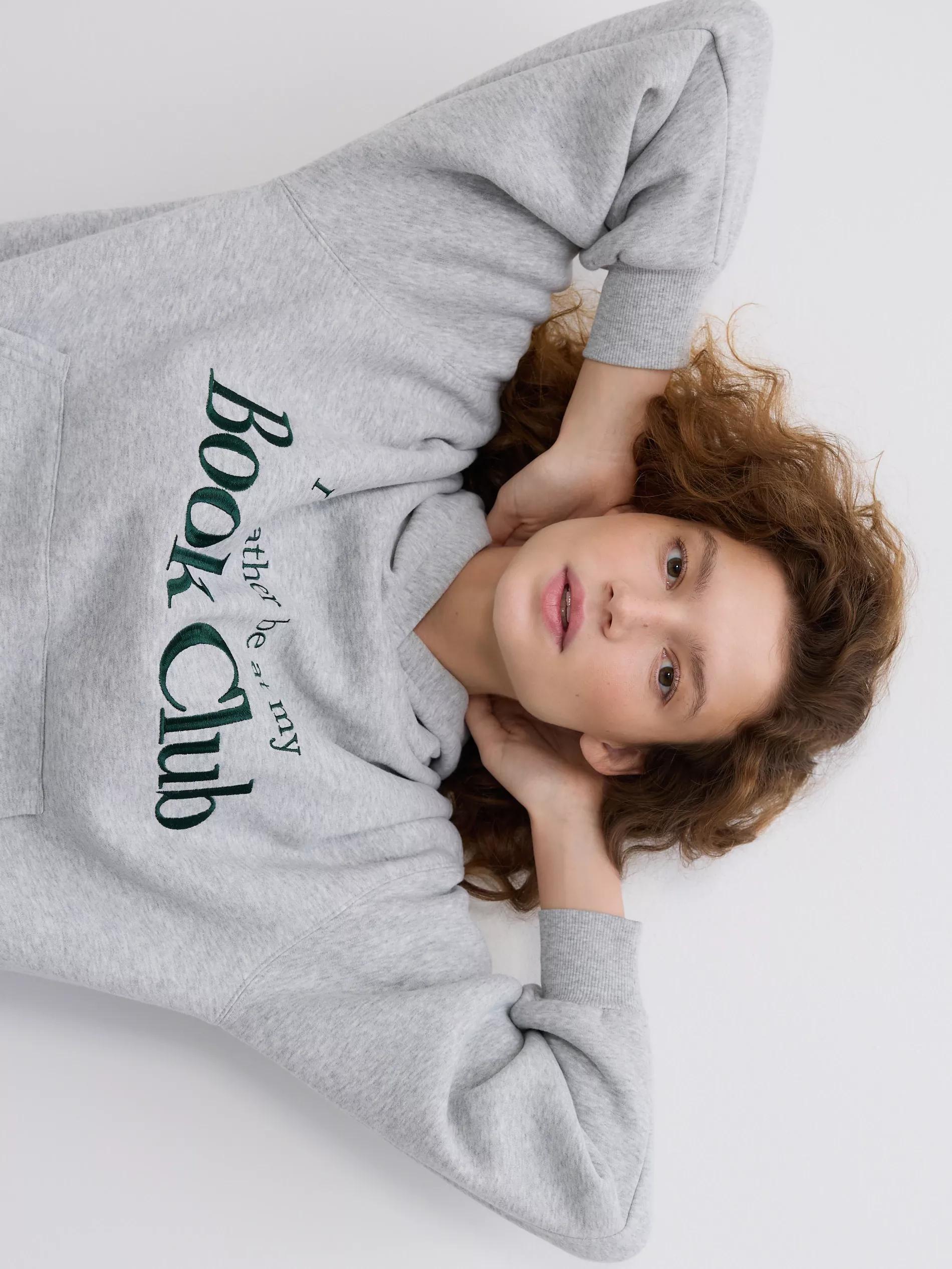 Grey Printed Sweatshirt, Light grey, medium