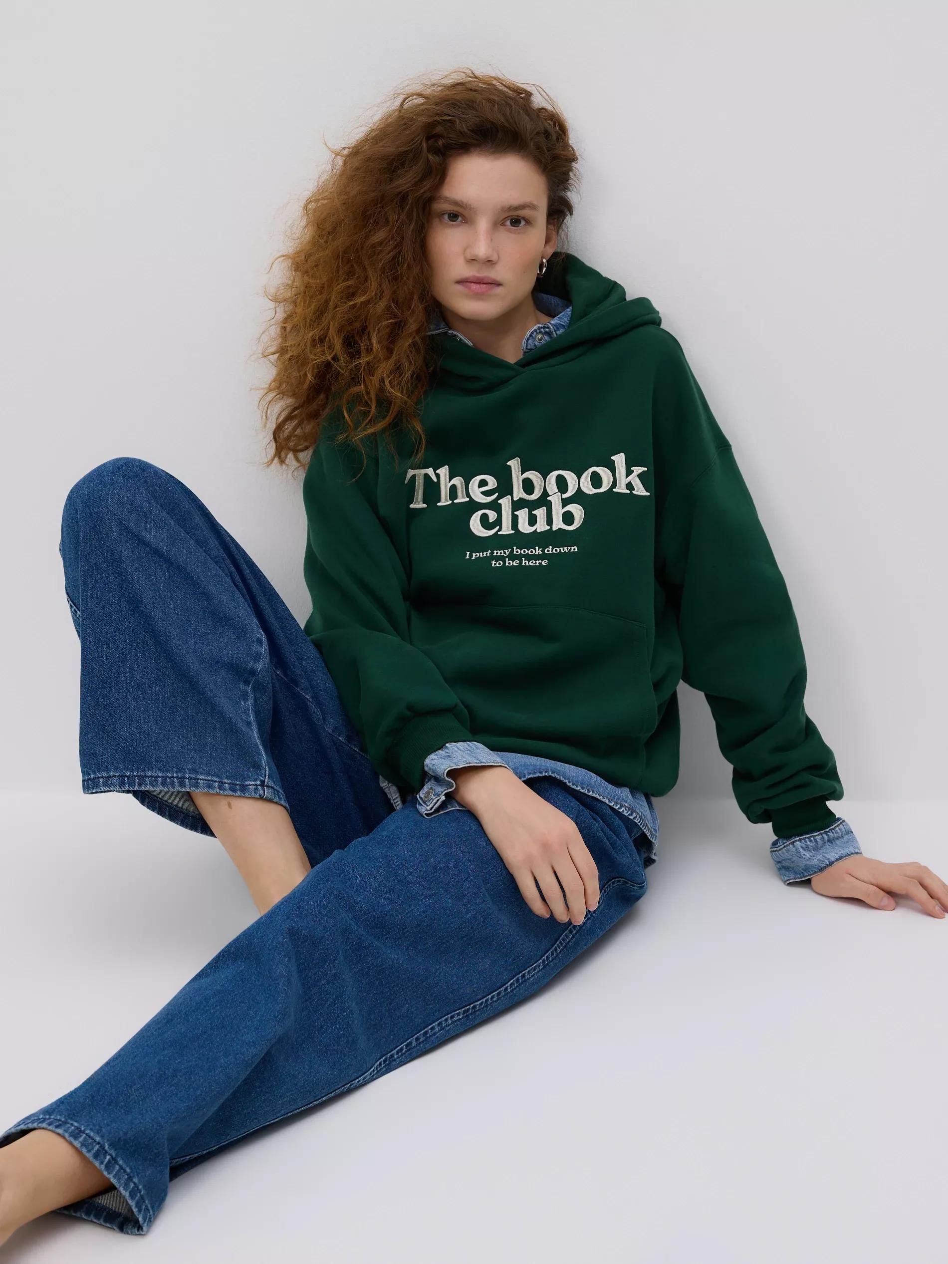 Green Printed Sweatshirt, Khaki, large image number 0