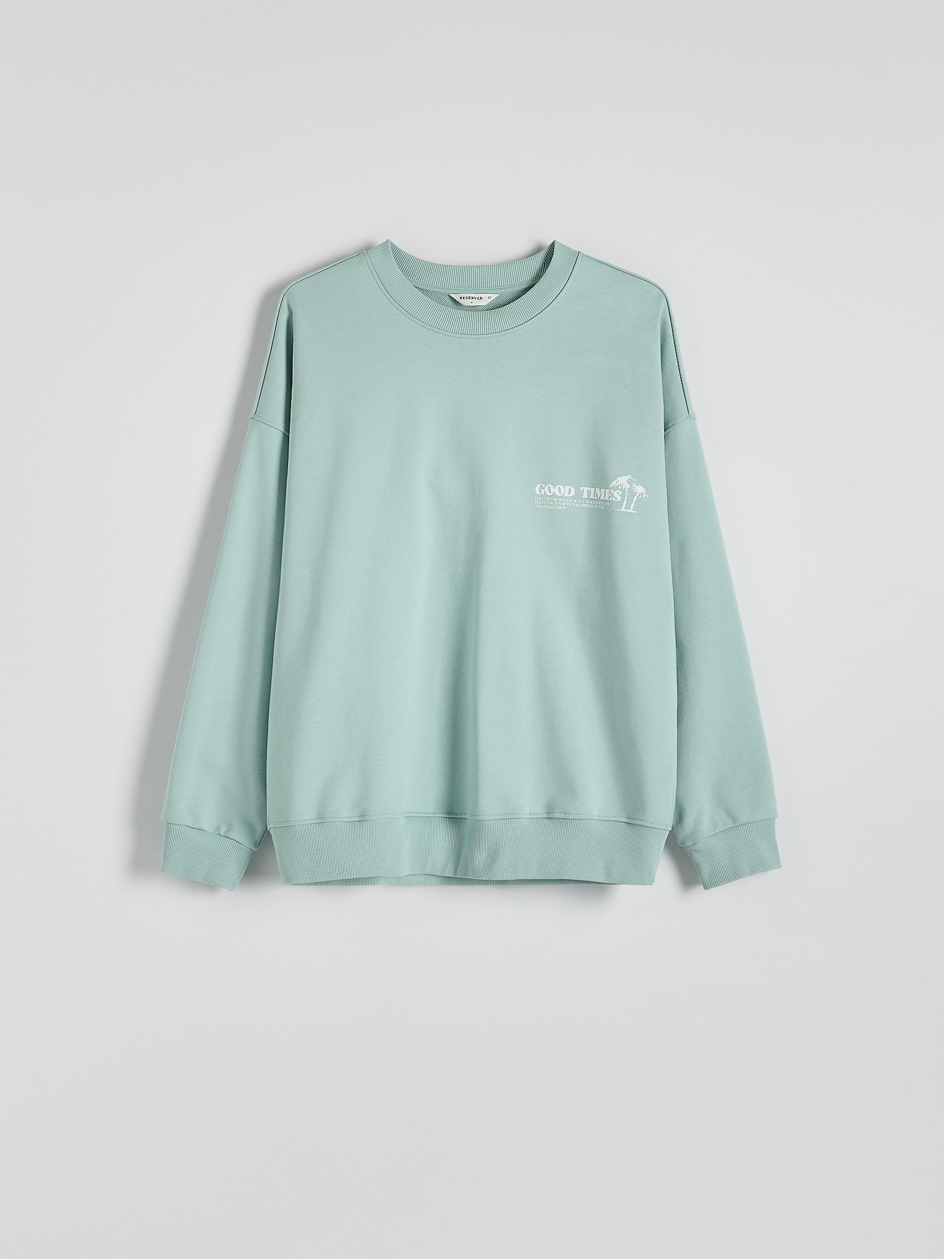 Blue Printed Cotton Sweatshirt, , large image number 4