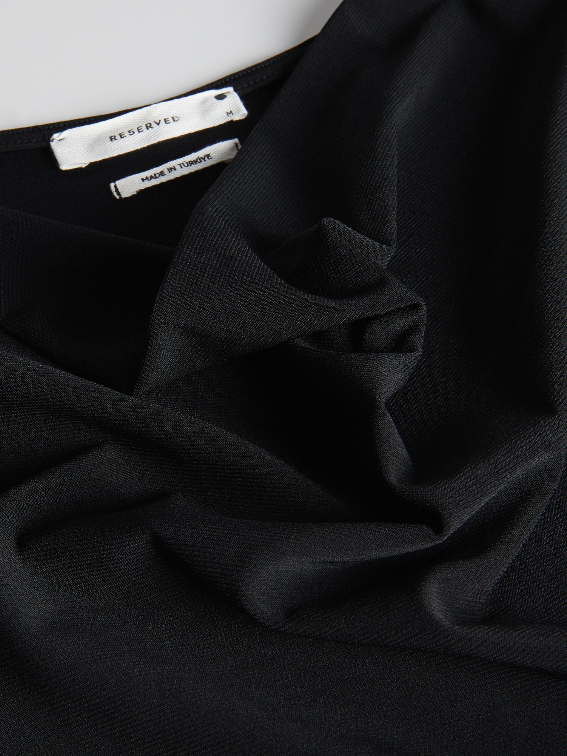 Black Drape Neck Top, , large image number 9