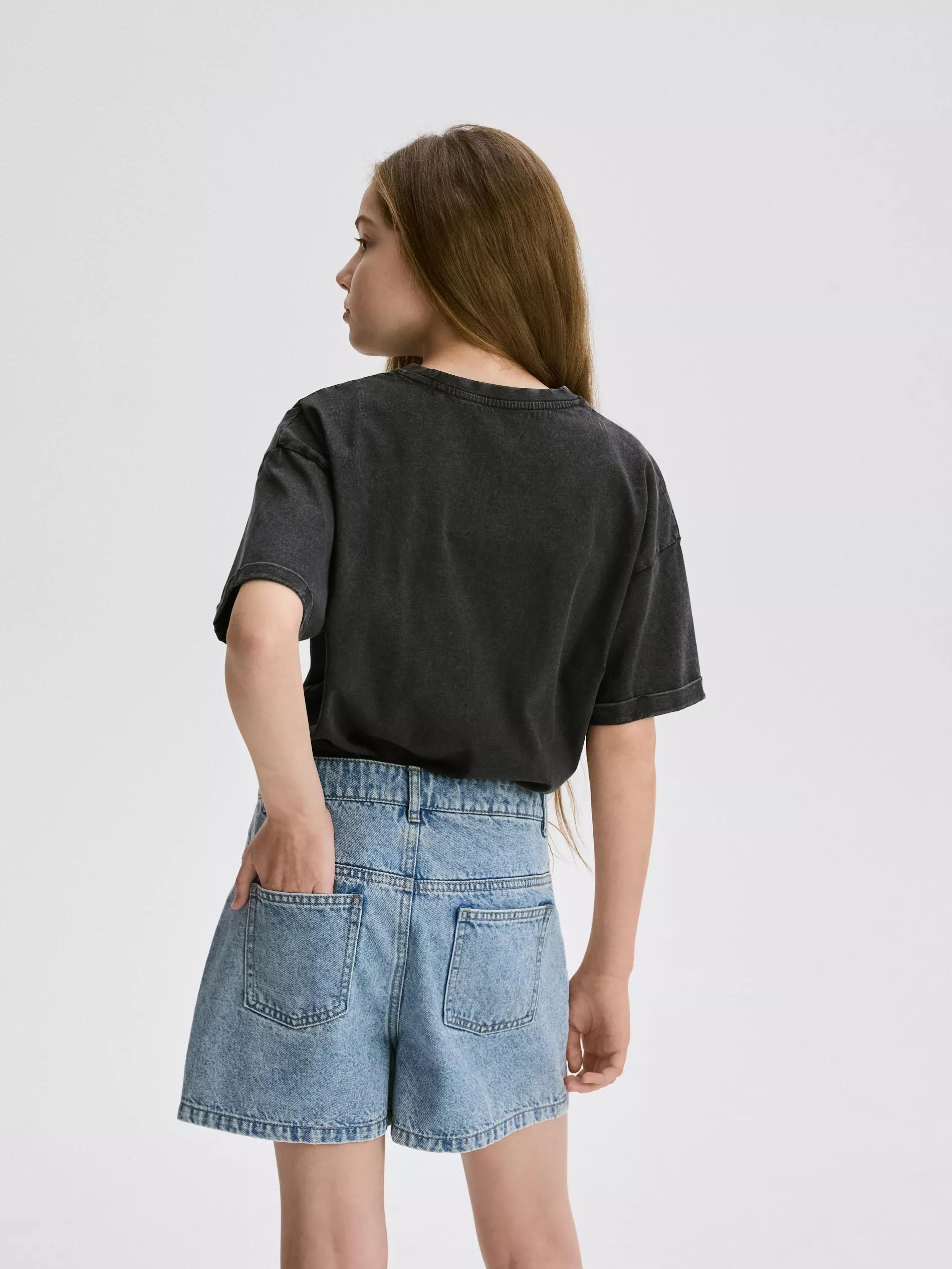 Blue Denim Shorts With Keychain, , large image number 1