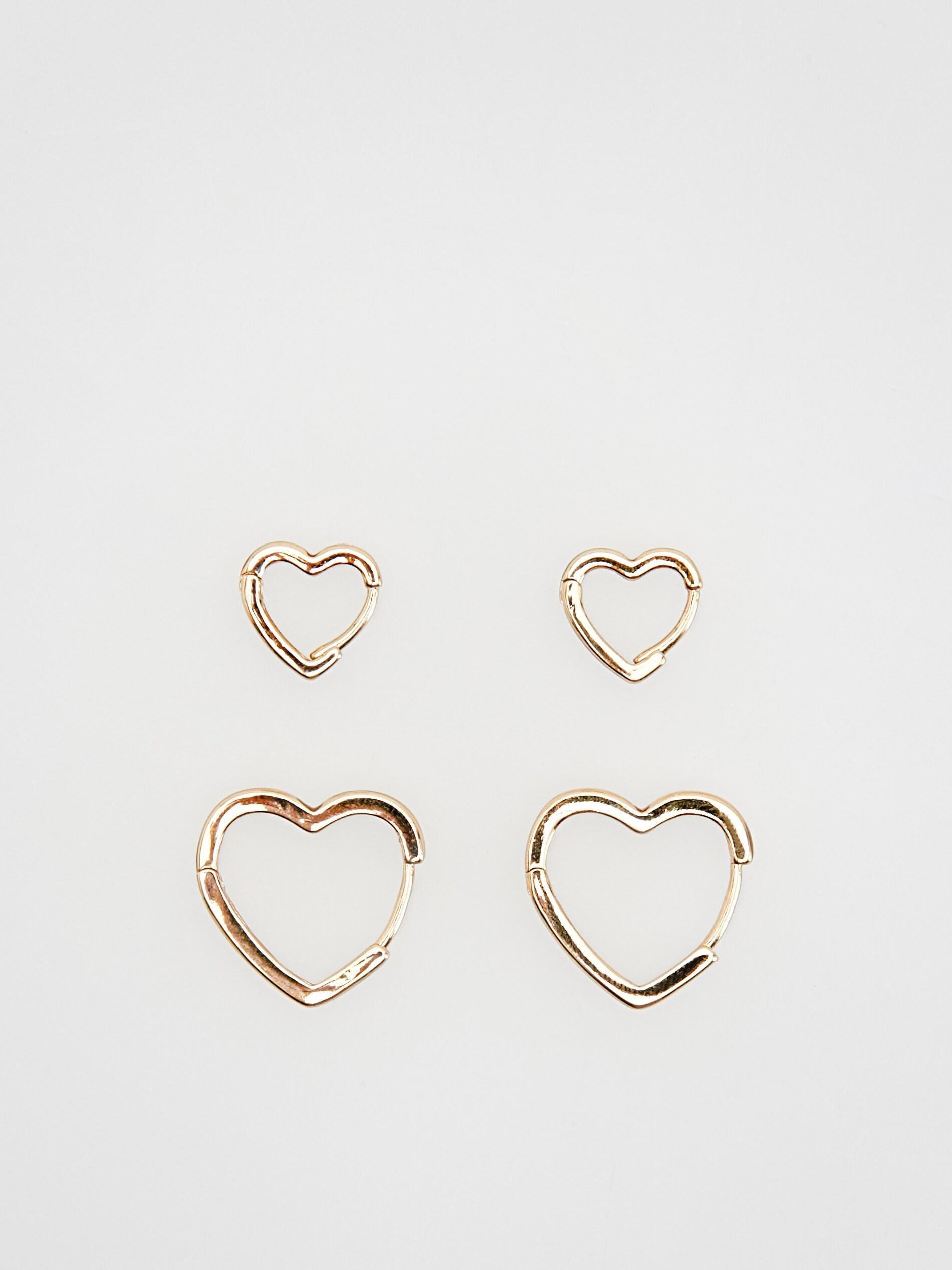 Golden Heart Earrings, , large image number 0