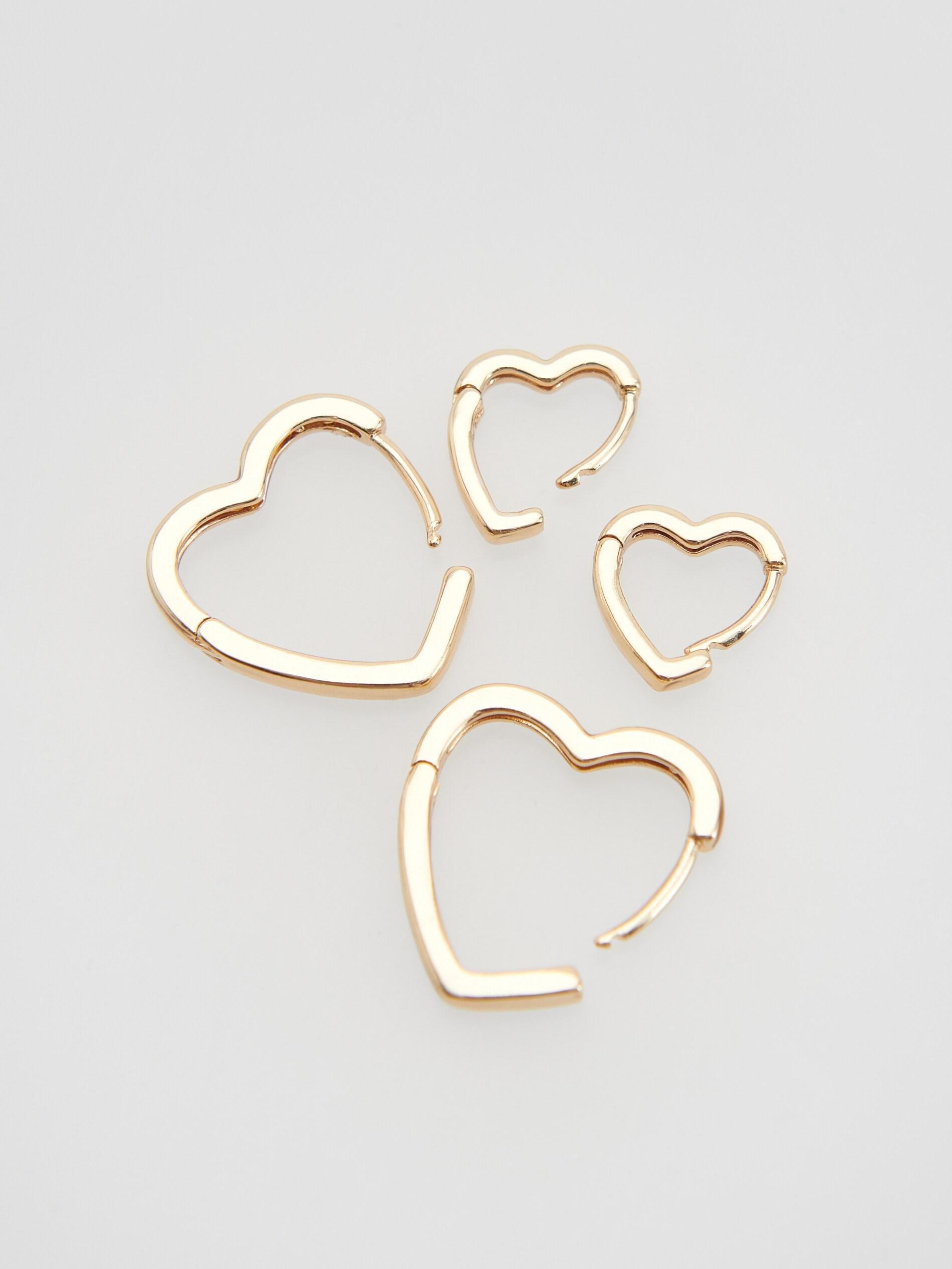 Golden Heart Earrings, , large image number 1