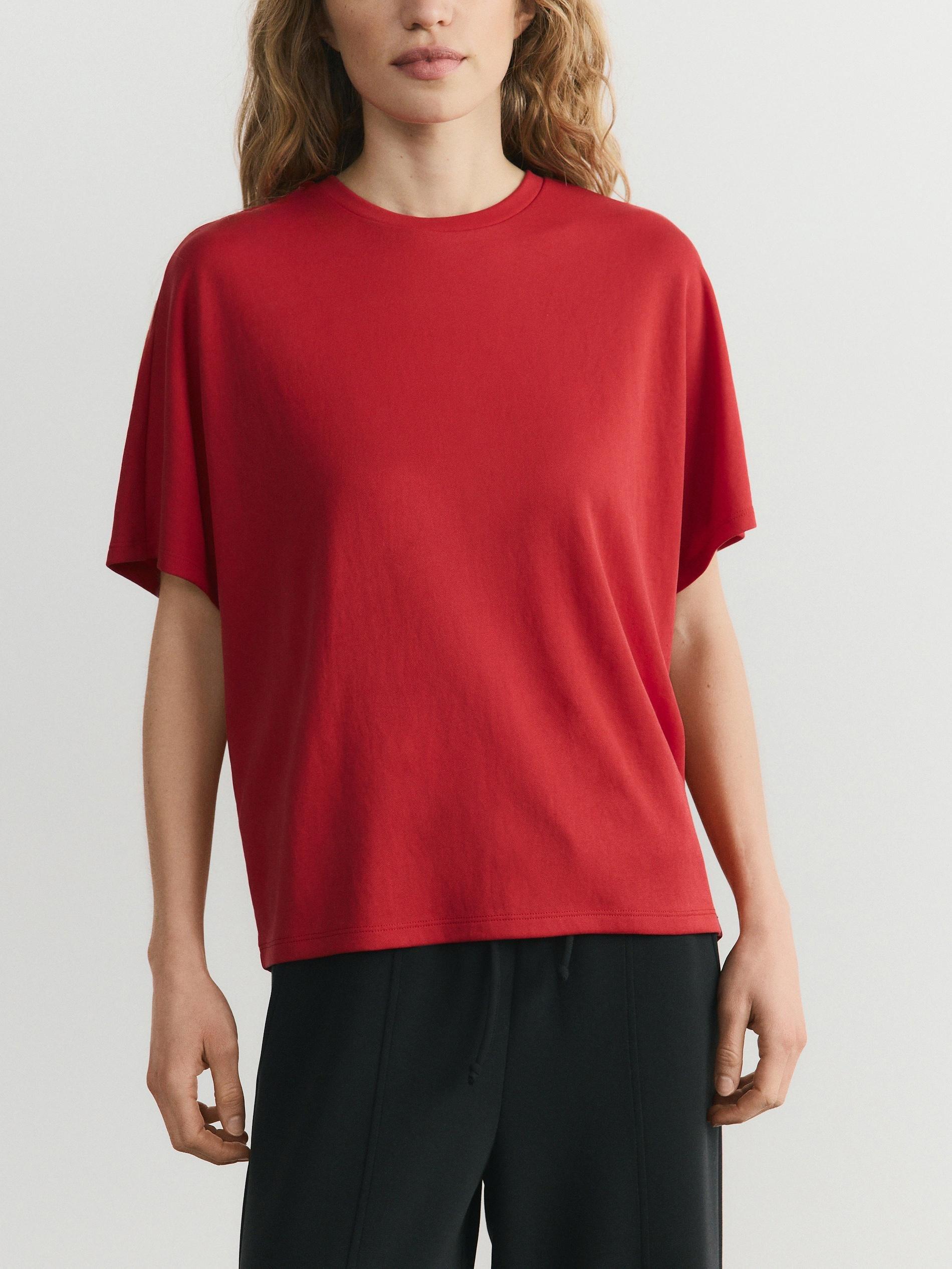 Red Modal Blend Oversized T-Shirt, Red, large image number 3