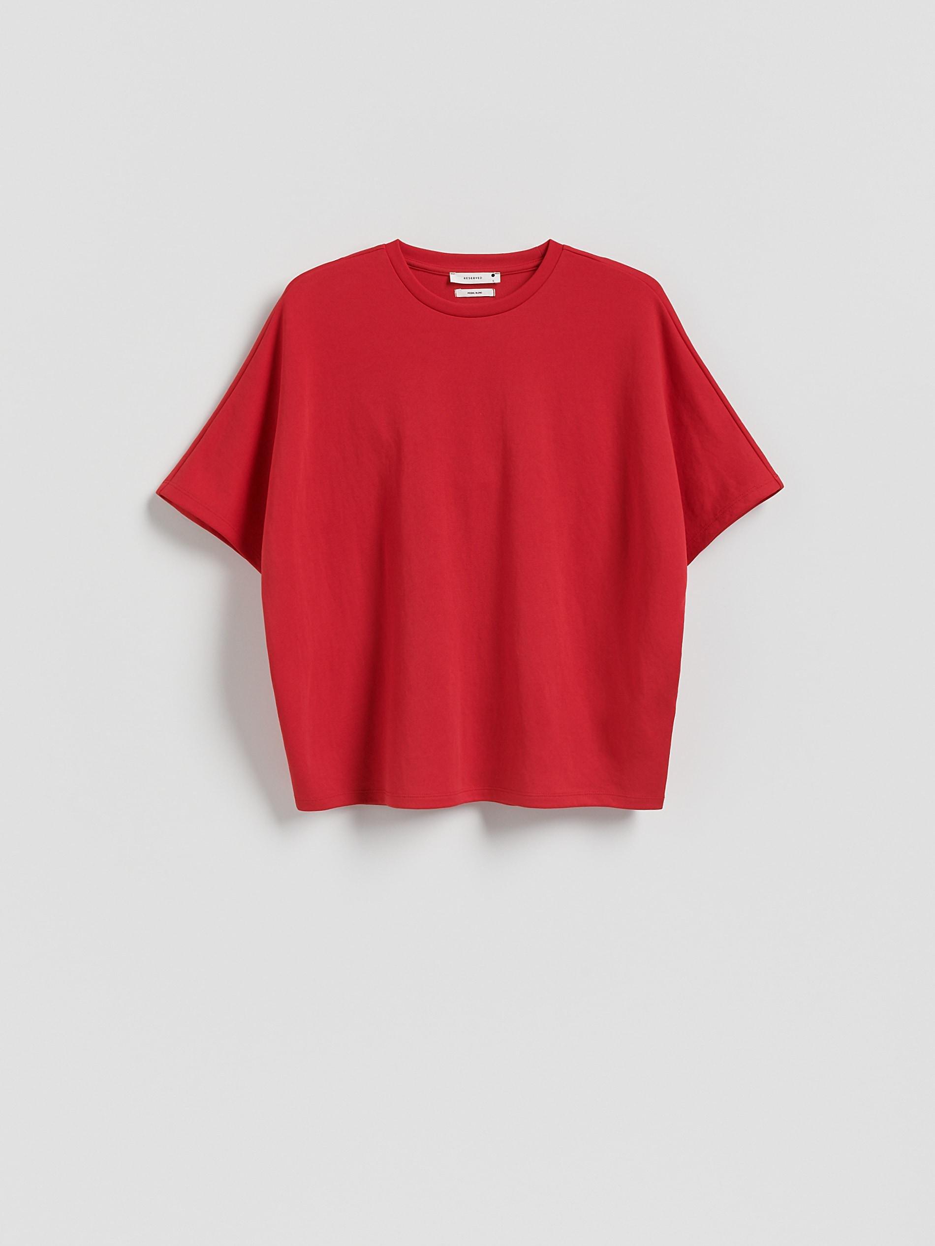 Red Modal Blend Oversized T-Shirt, Red, large image number 5