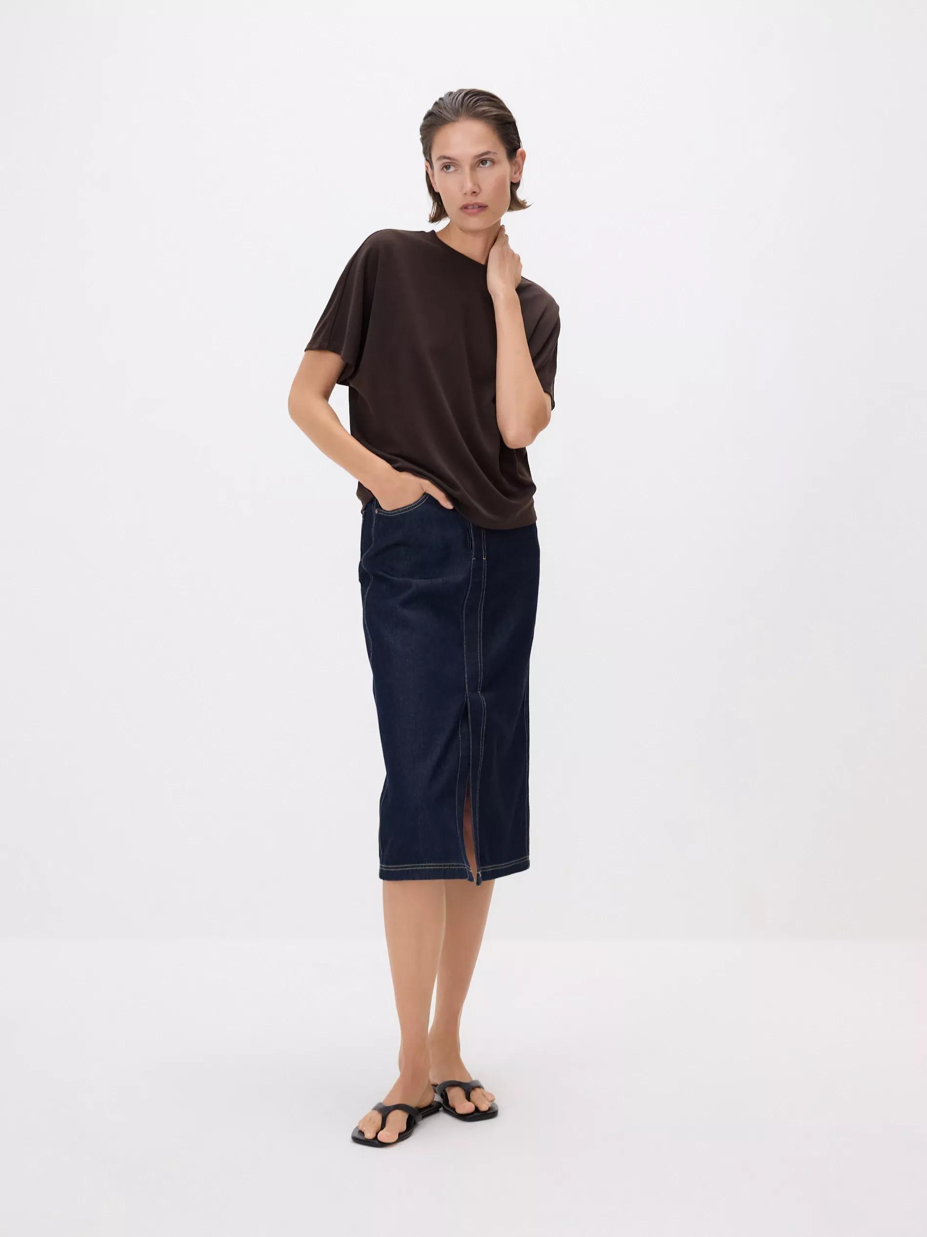 Brown Modal Blend Oversized T-Shirt, , large image number 1