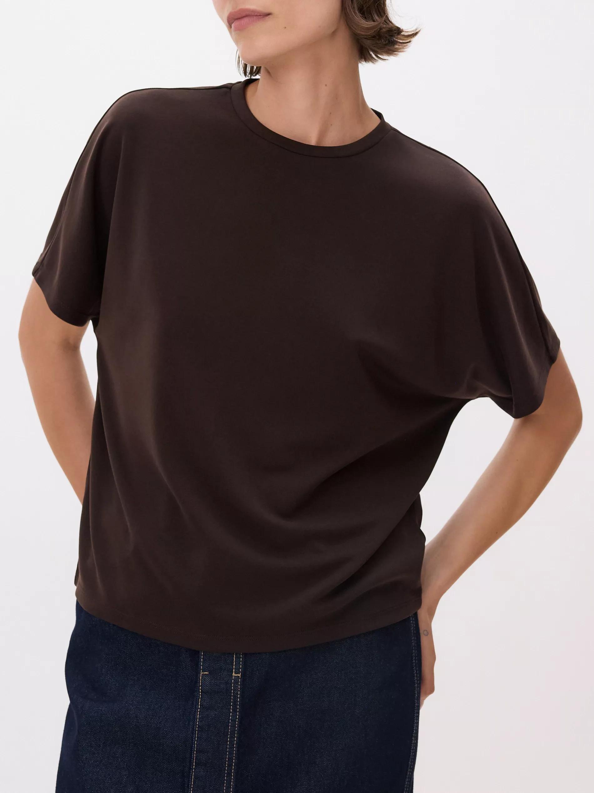Brown Modal Blend Oversized T-Shirt, , large image number 2