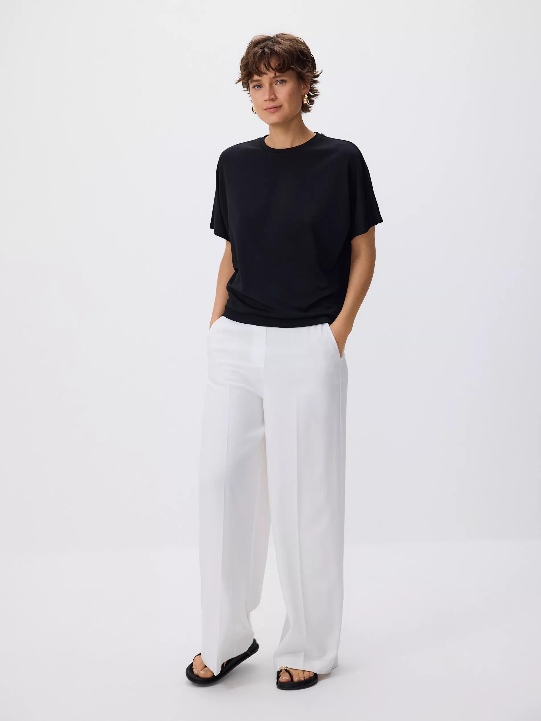 Black Modal Blend Oversized T-Shirt, , large image number 0