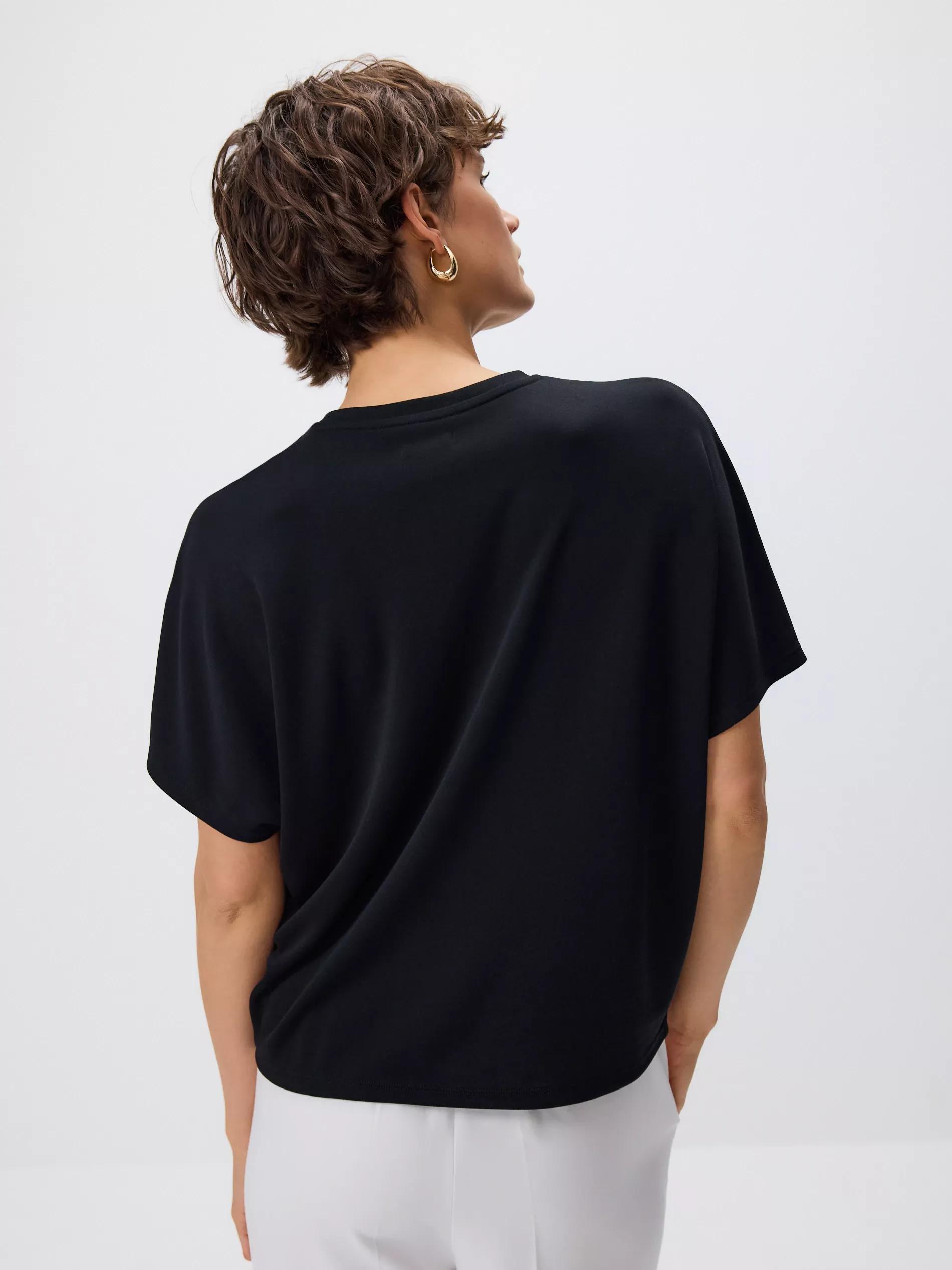 Black Modal Blend Oversized T-Shirt, , large image number 2