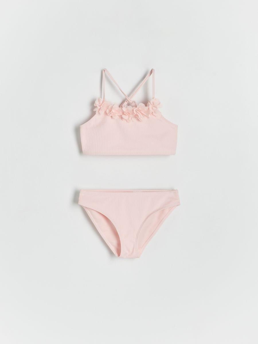 Pink Applique Swimsuit, Kids Girls, , large image number 0