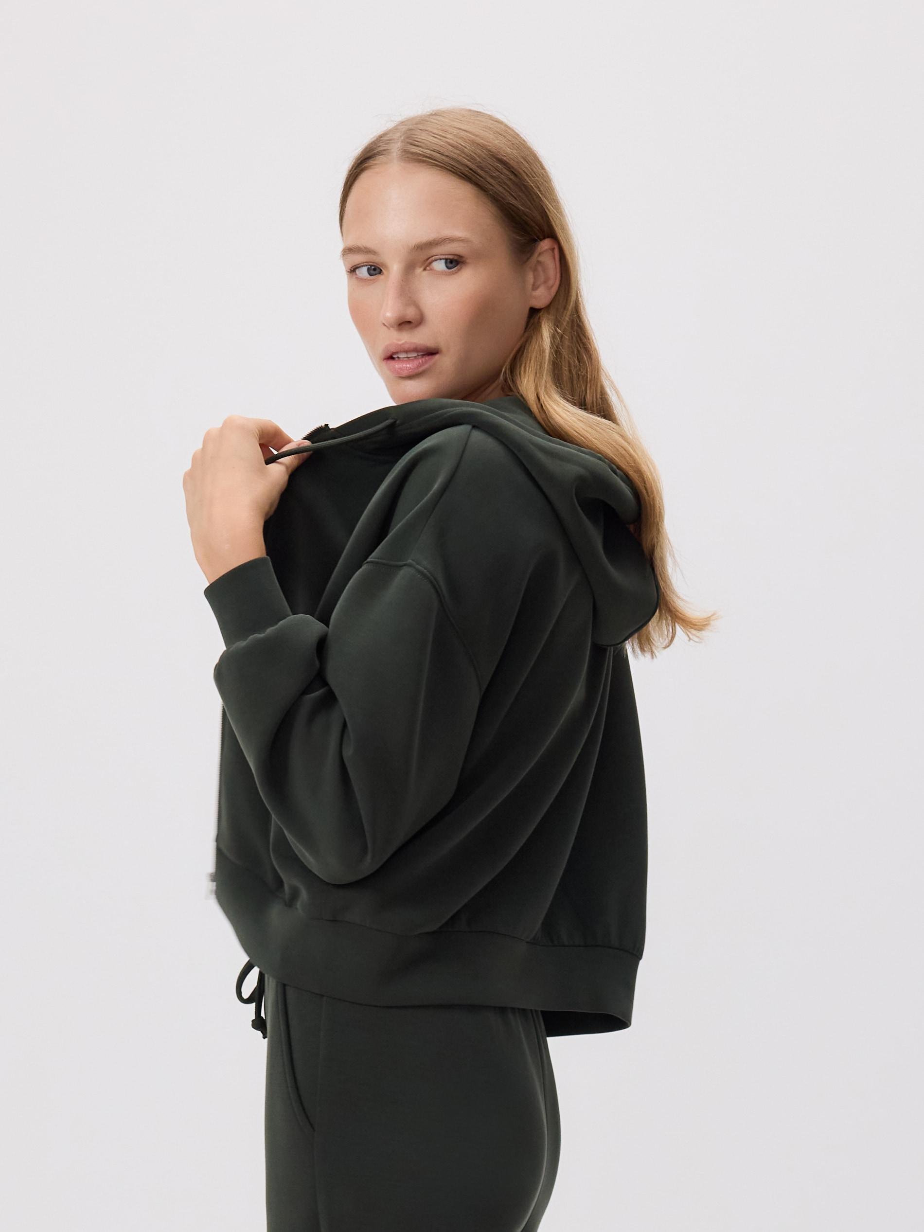 Green Zip-Up Sweatshirt With Modal, , large image number 2