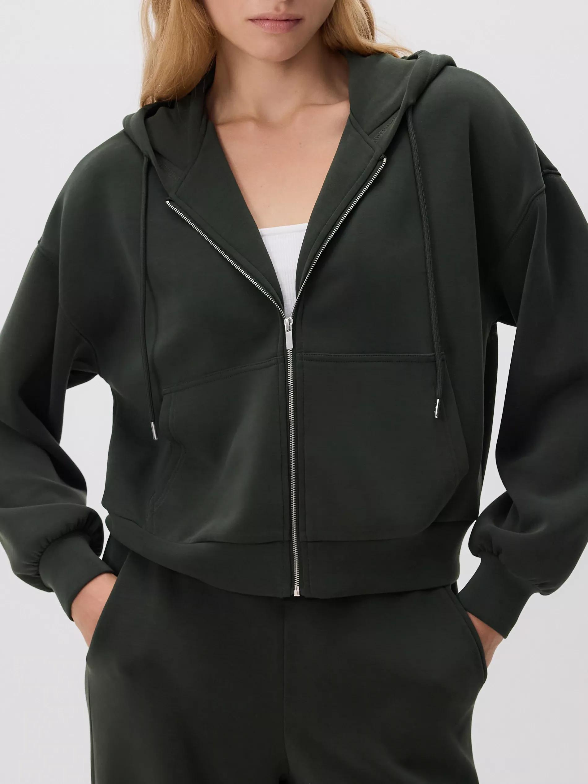 Green Zip-Up Sweatshirt With Modal, , large image number 3