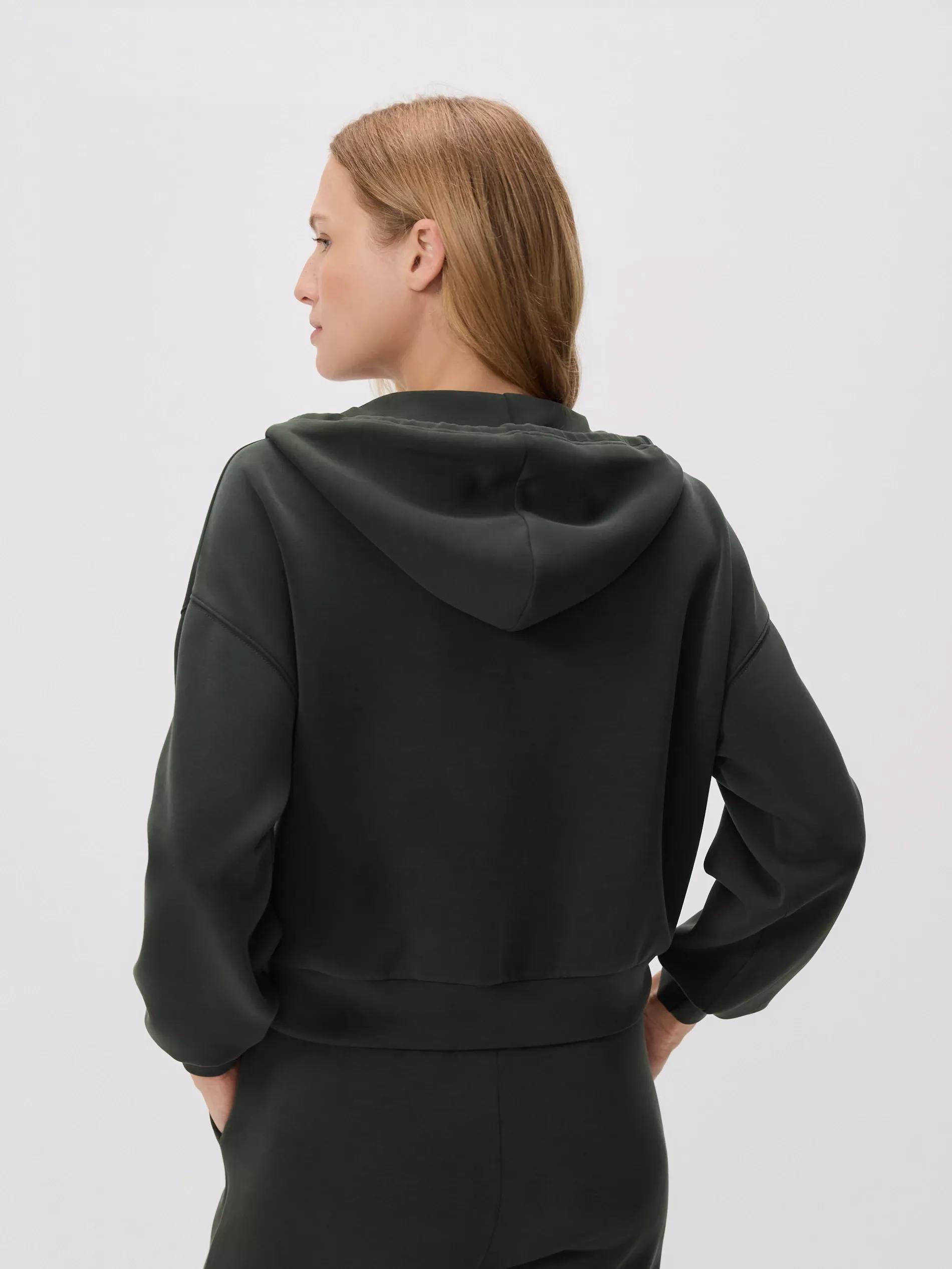 Green Zip-Up Sweatshirt With Modal, , large image number 4
