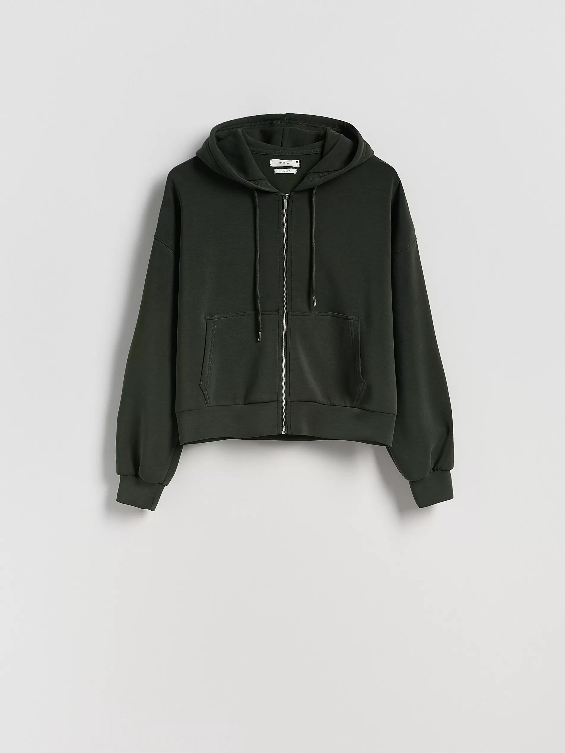 Green Zip-Up Sweatshirt With Modal, , large image number 5